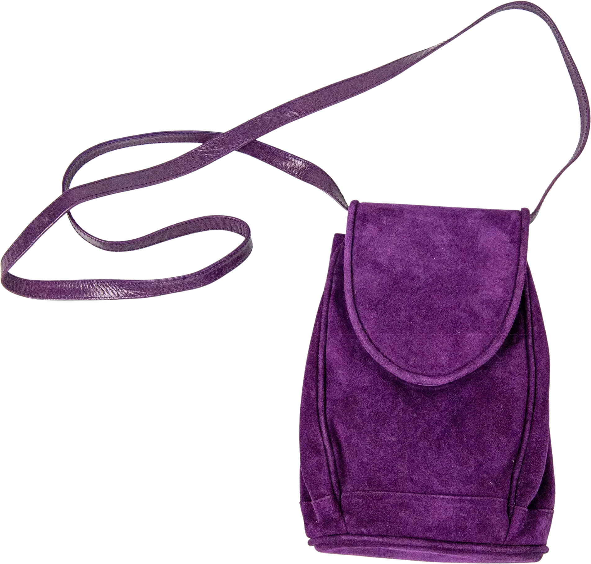 70s Purple Suede Stuart Weitzman Crossbody Purse By Stuart Weitzman