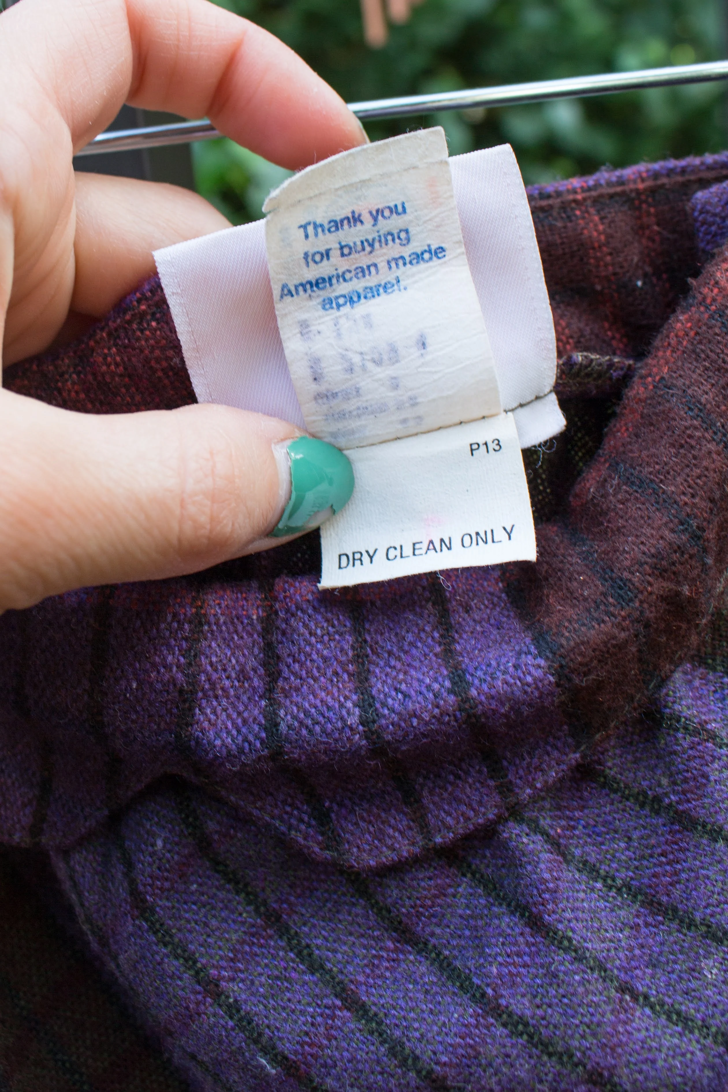 70s Purple Wool Plaid Circle Skirt With Pockets By Sweet Apple - Image 6