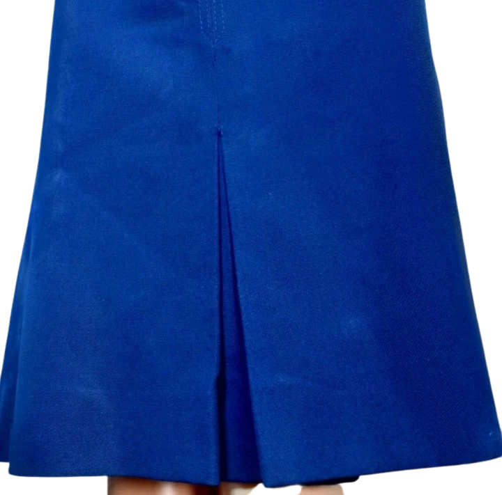 70s Quality Navy Blue Skirt With Back Zip And Button - Image 2