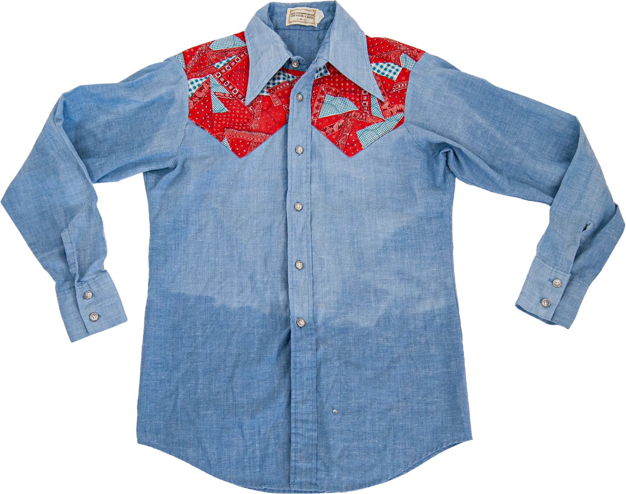 70s Quilted Bandana Western Button Down By The County Seat