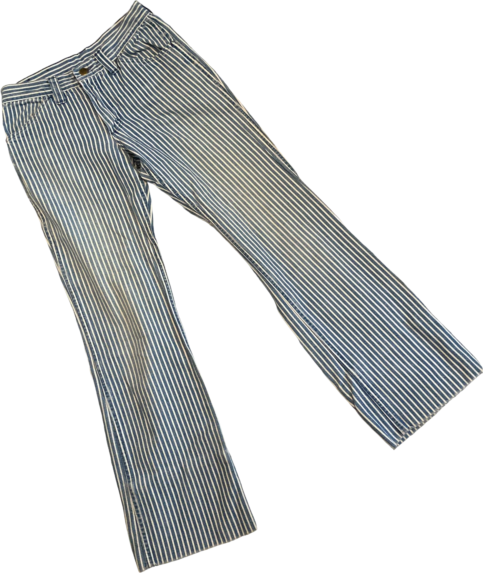 70s Railroad Stripe Bellbottoms All Caps Label By Lee - Image 3