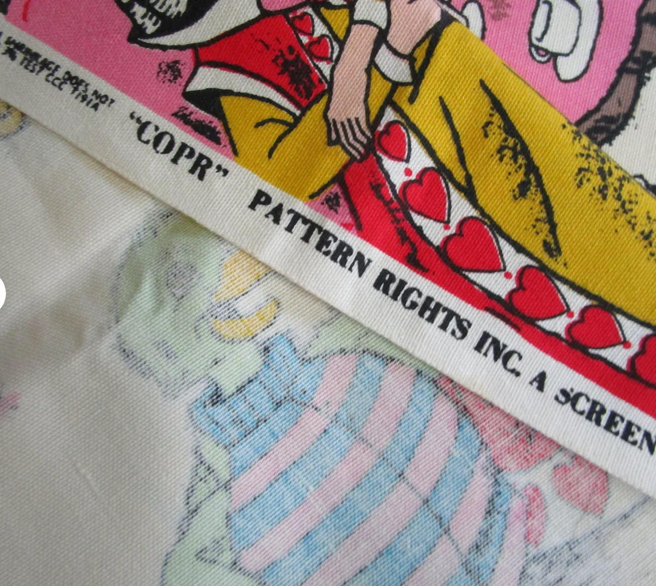70s Rare Alice In Wonderland Fabric The Mad Tea Party By C O P R - Image 6