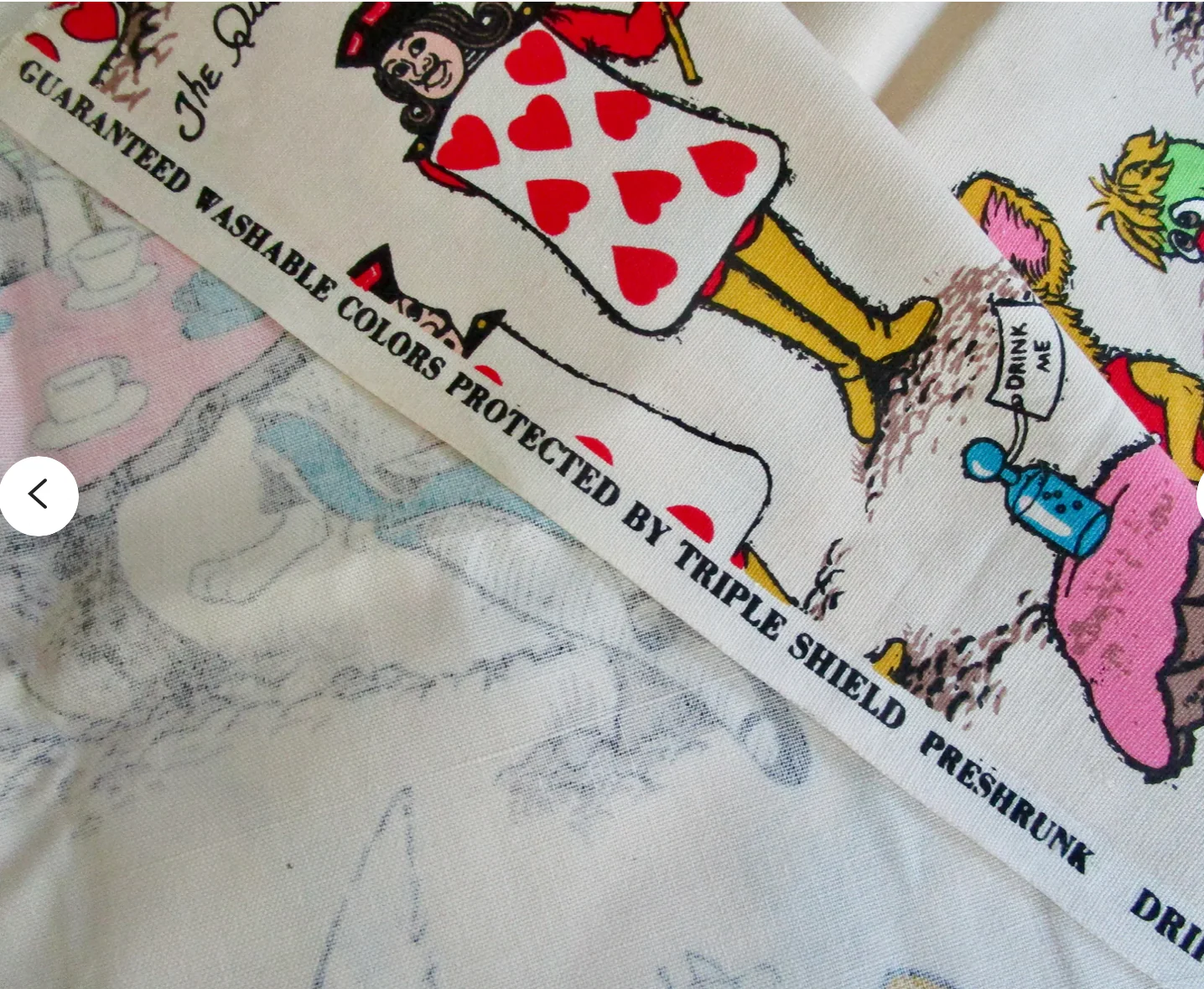 70s Rare Alice In Wonderland Fabric The Mad Tea Party By C O P R - Image 7