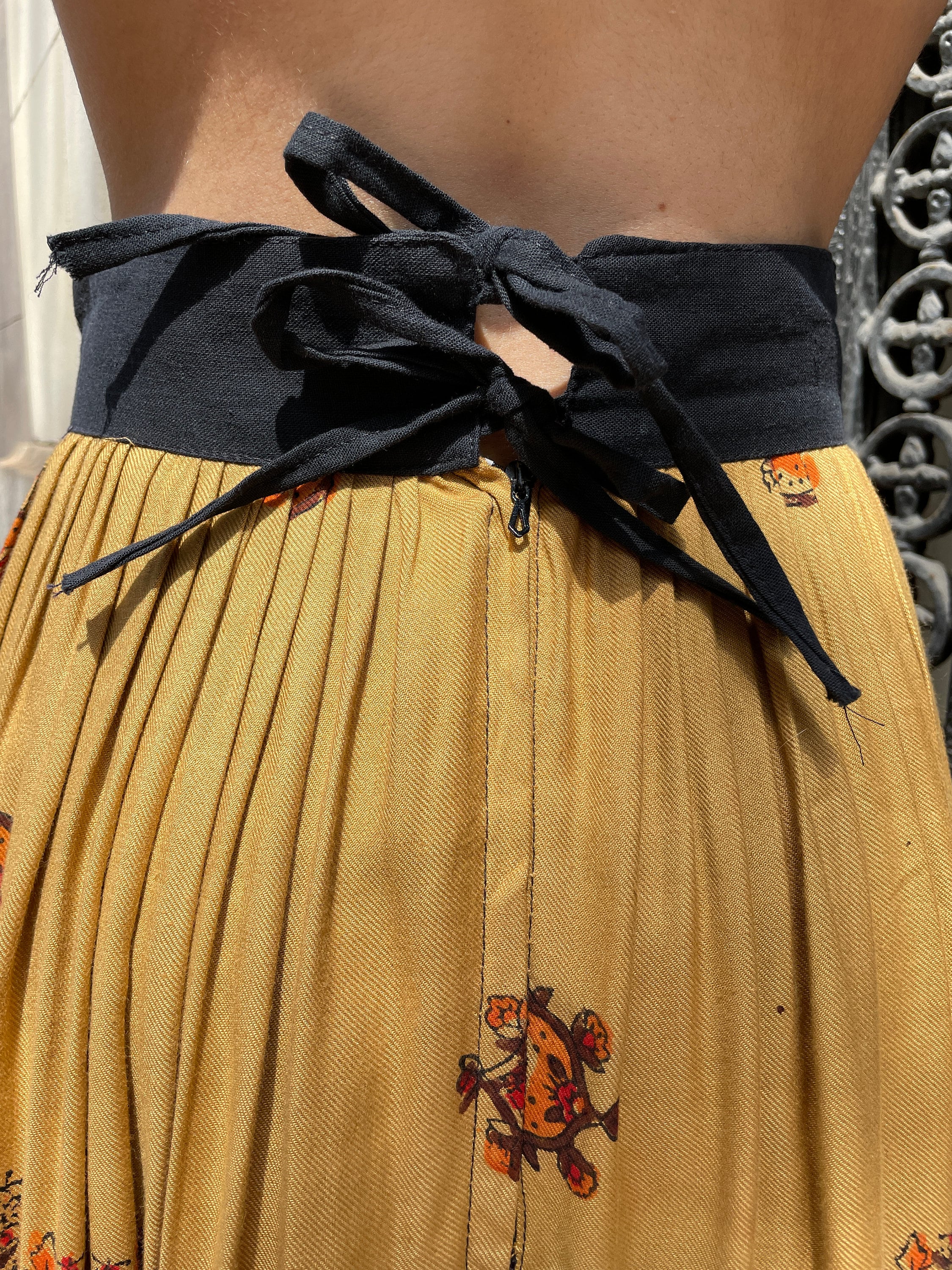 70s Rare Light Brown Midi Skirt by Anastasia Paris - Image 9