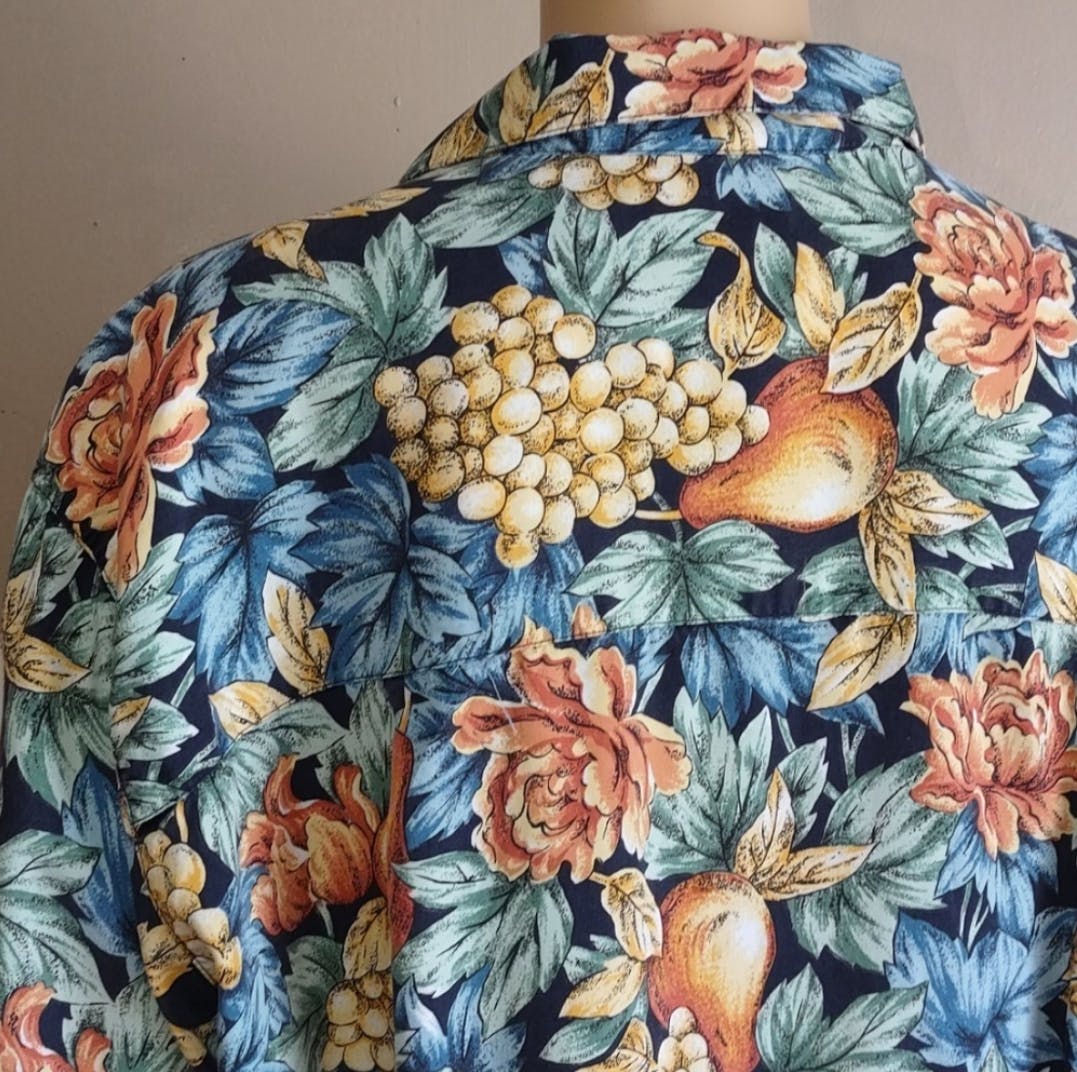 90's Rayon Puff Sleeve Tunic Top by Dockers - Image 4