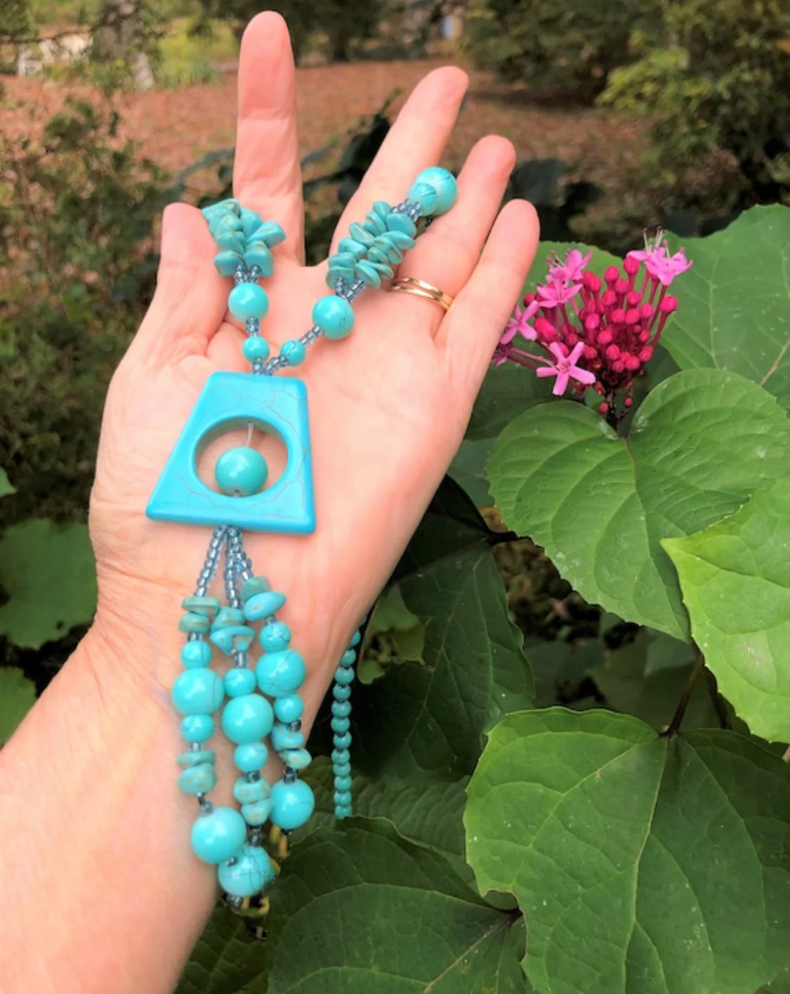 70s Real Turquoise Lavalier Necklace - Image 7