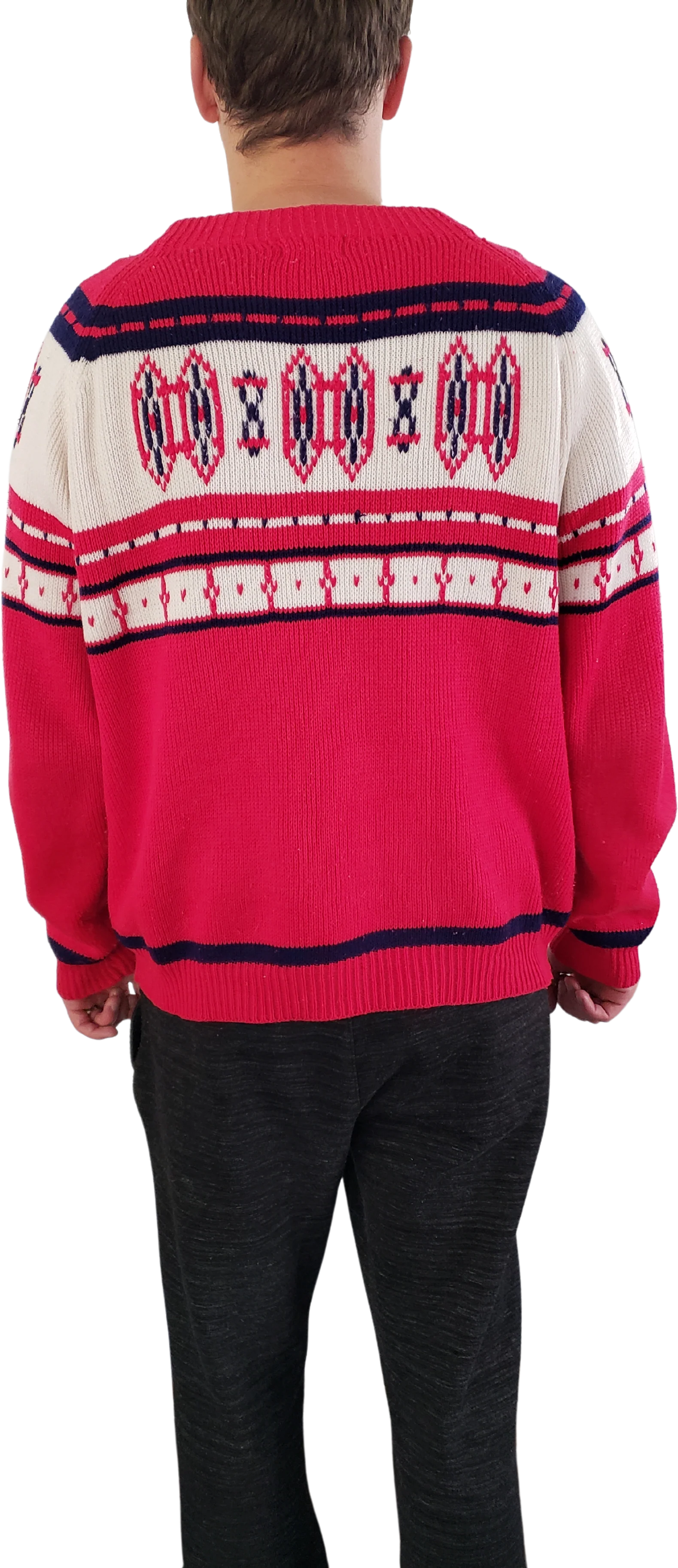 70s Red And White Classic Sweater By JCPenney - Image 2