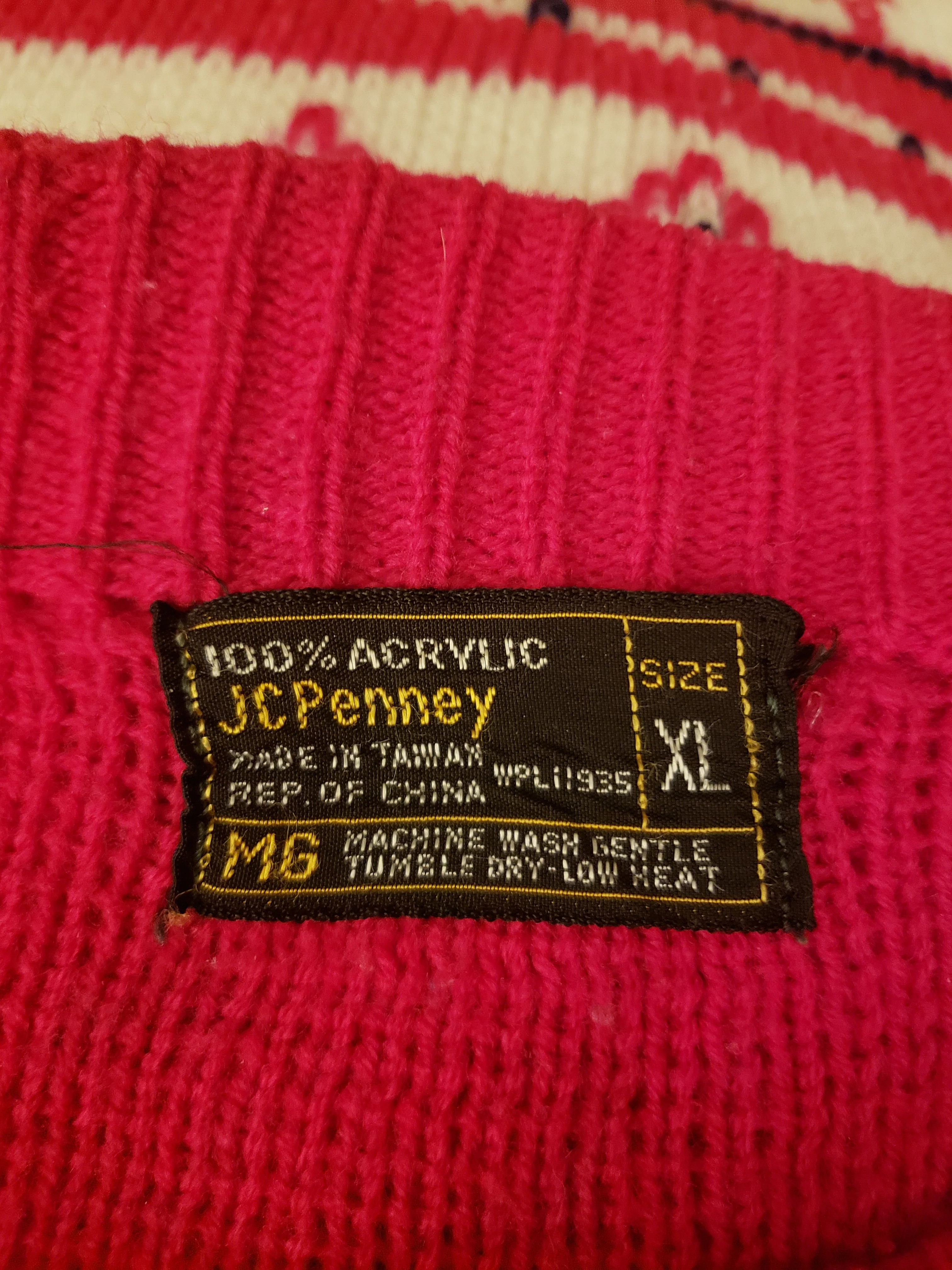 70s Red And White Classic Sweater By JCPenney - Image 3