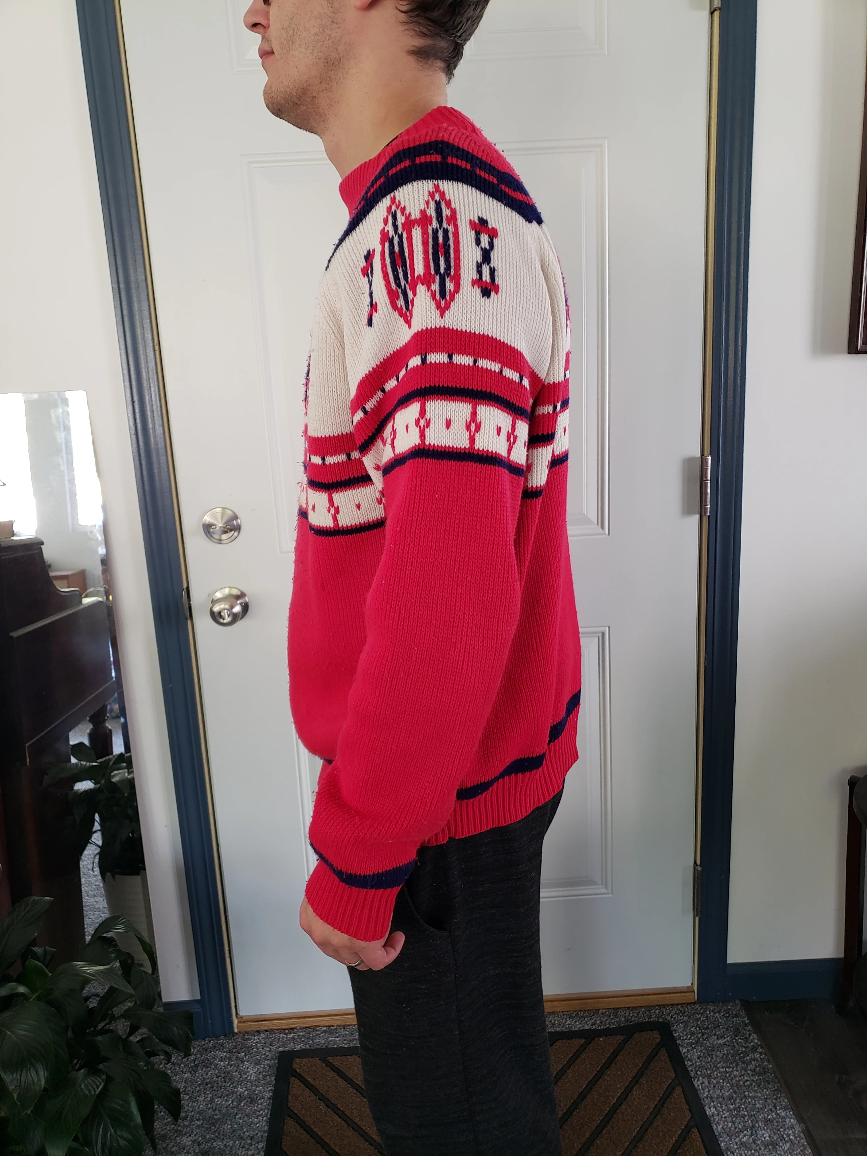 70s Red And White Classic Sweater By JCPenney - Image 4