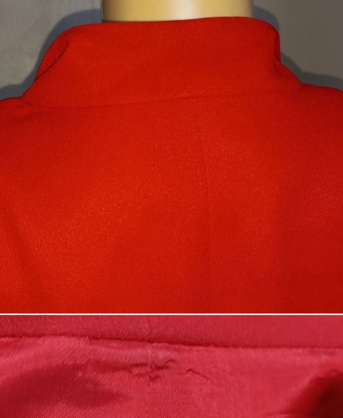 70s Red Beads Embroidery On The Collar/Sleeve Jacket by Donna Morgan by Maggy - Image 5