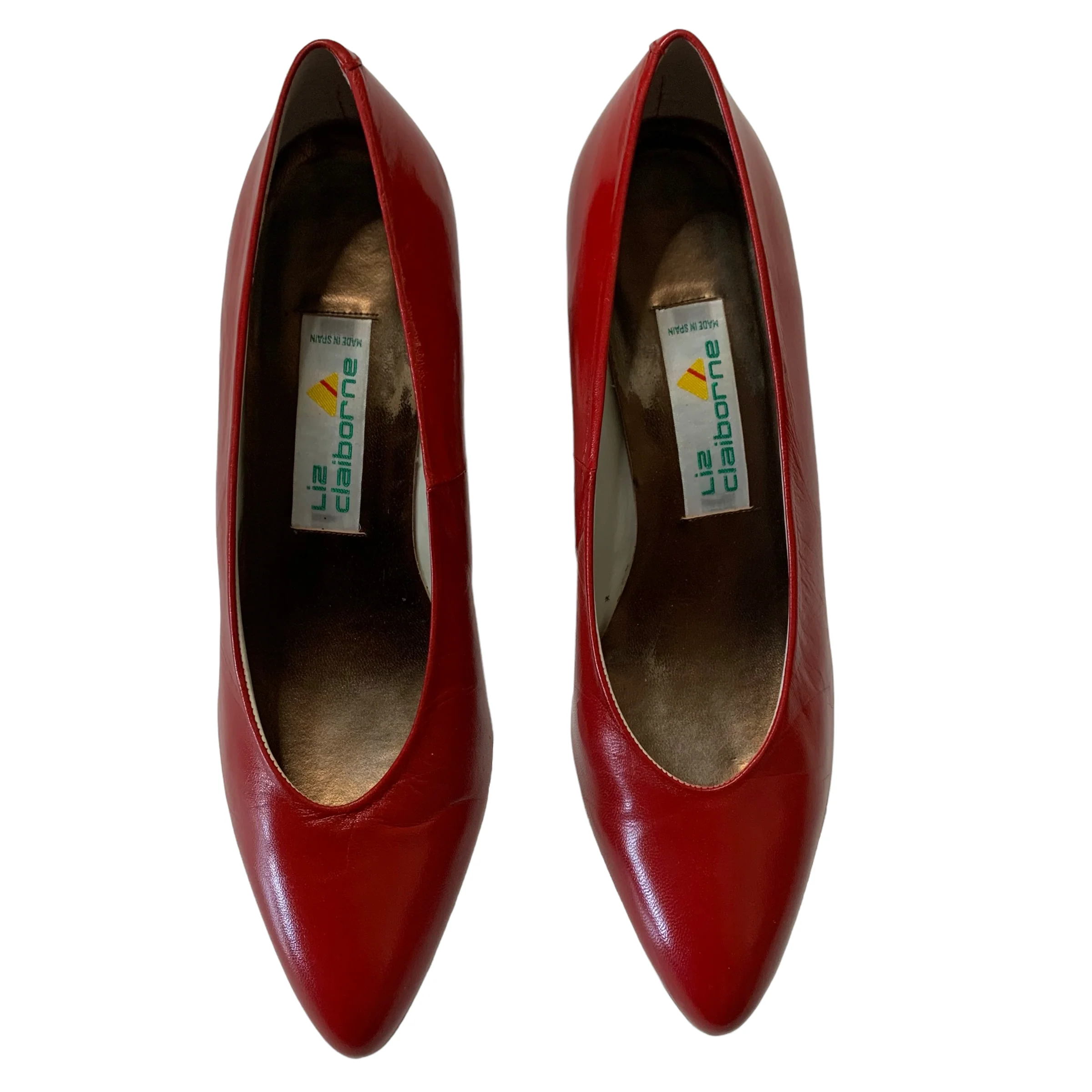70s Red Low Heel Pumps By Liz Clairborne Made In Spain - Image 10