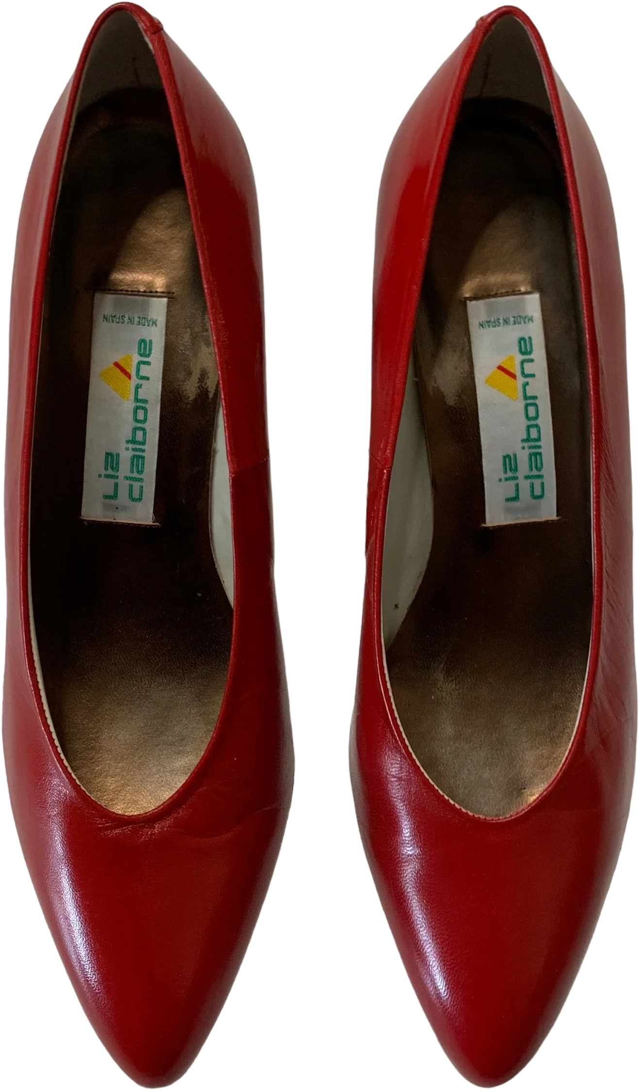 70s Red Low Heel Pumps By Liz Clairborne Made In Spain - Image 2