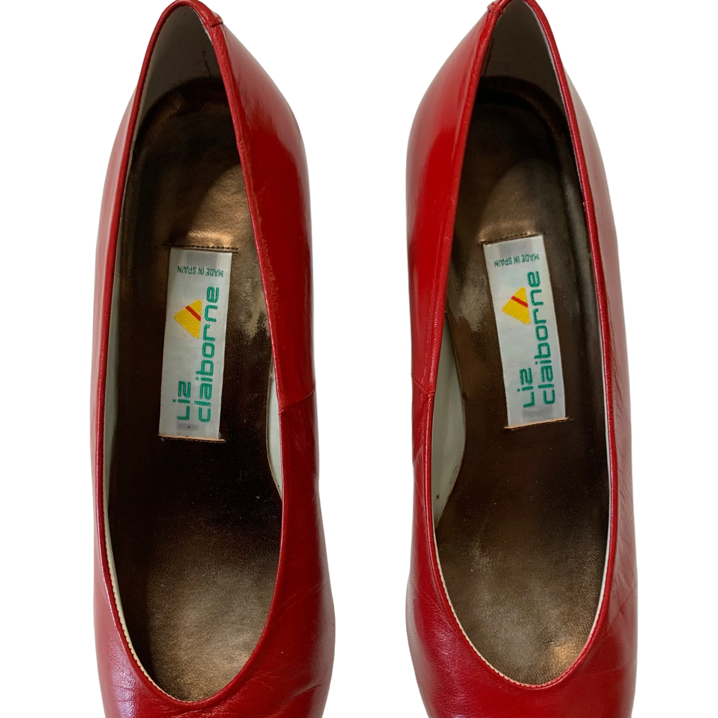 70s Red Low Heel Pumps By Liz Clairborne Made In Spain - Image 4