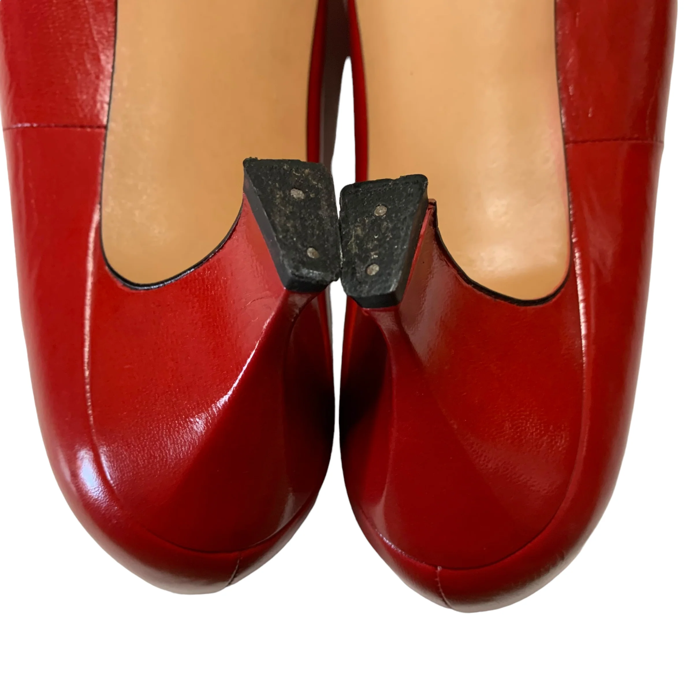 70s Red Low Heel Pumps By Liz Clairborne Made In Spain - Image 6
