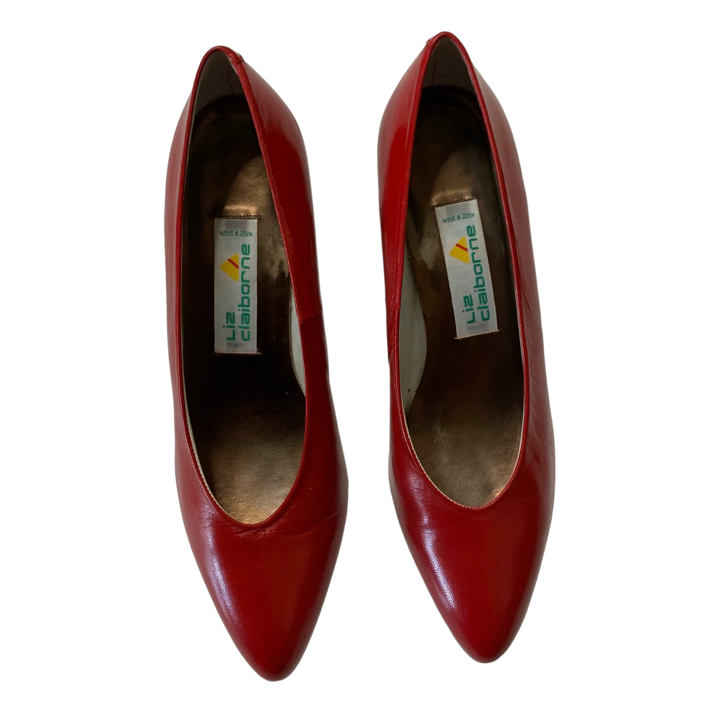 70s Red Low Heel Pumps By Liz Clairborne Made In Spain - Image 7