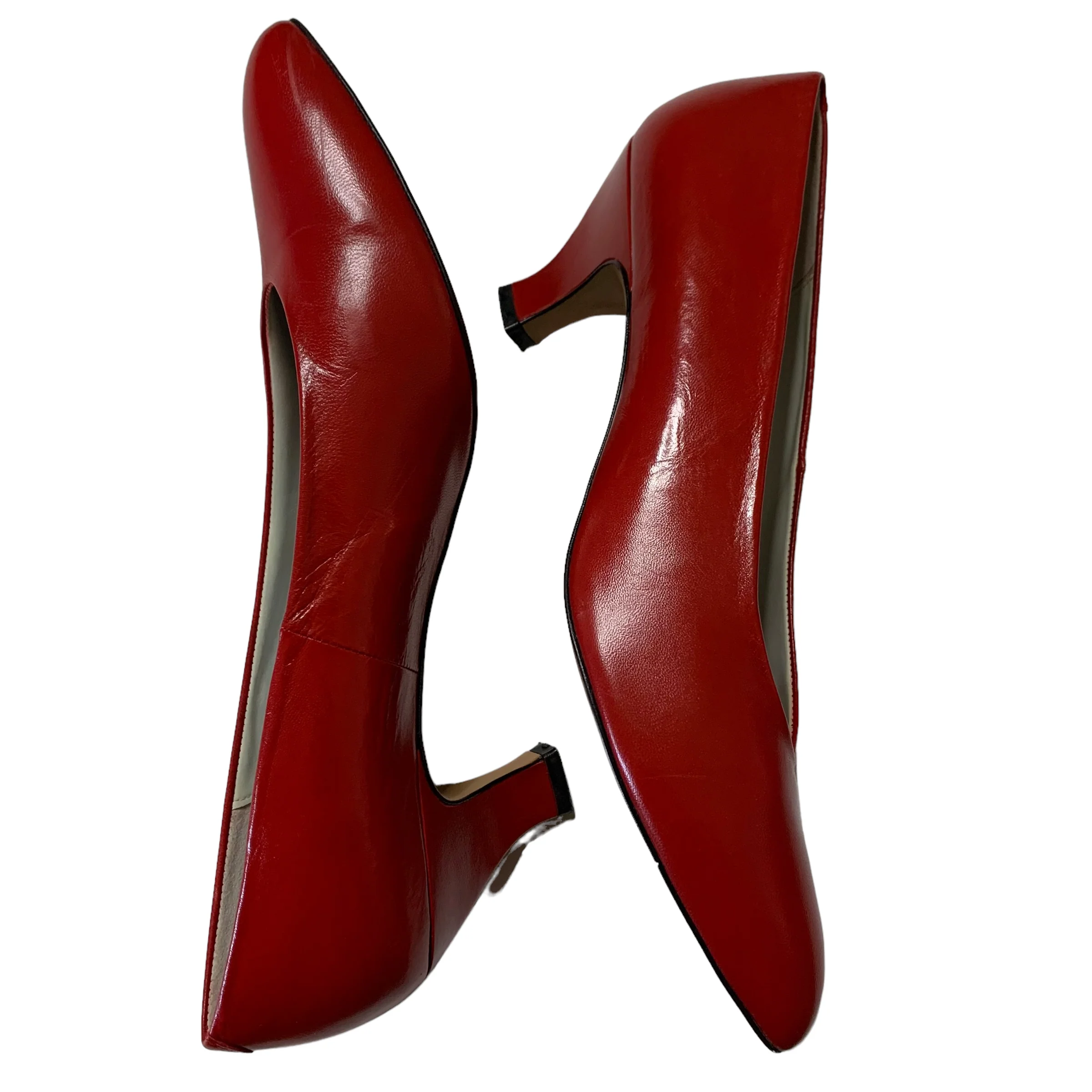70s Red Low Heel Pumps By Liz Clairborne Made In Spain - Image 8