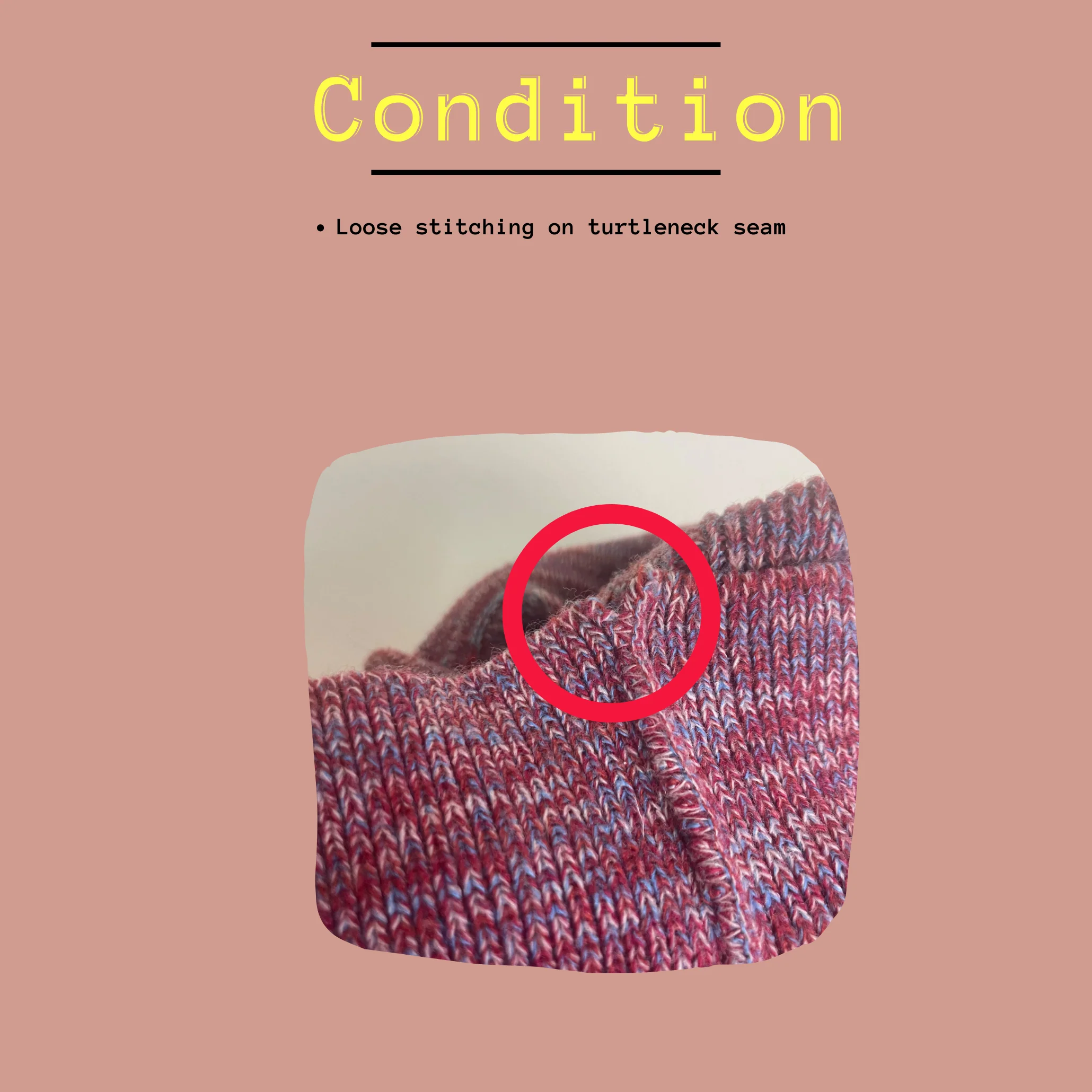 70s Red Multicolor Check Front Turtleneck Sweater - Image 6
