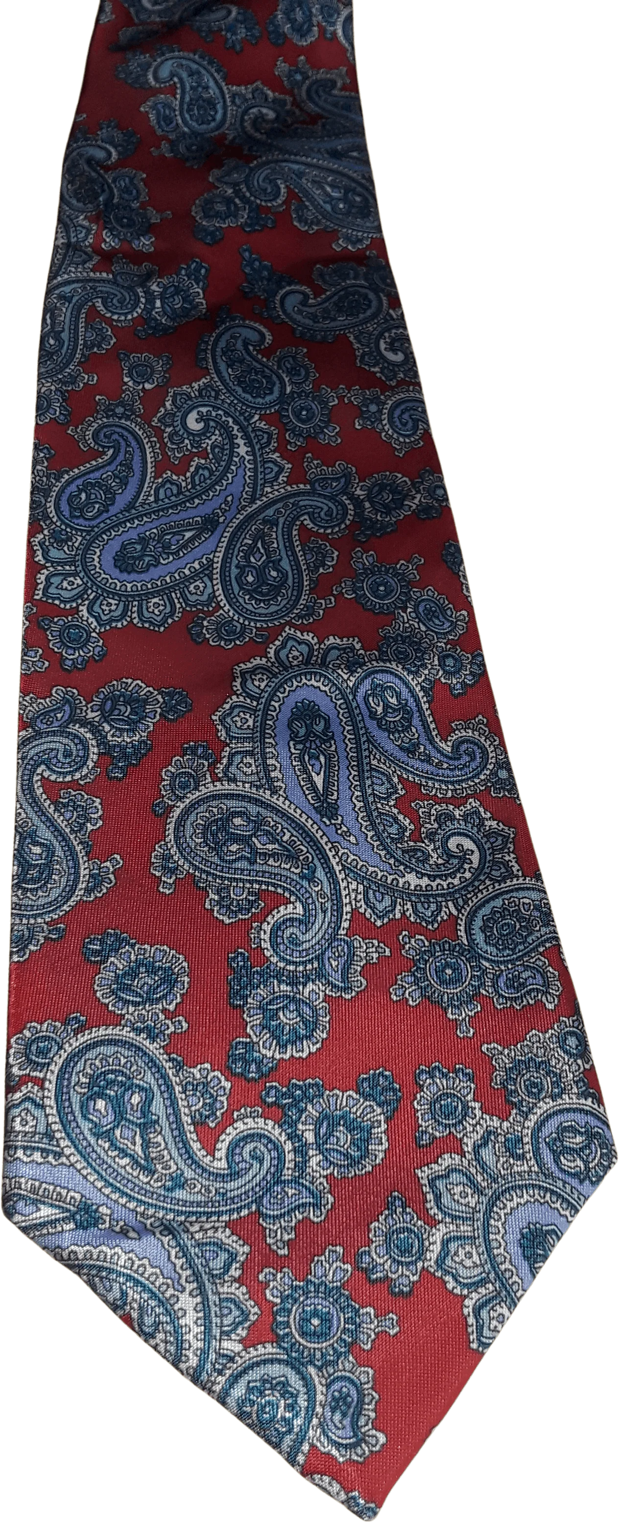 70's Red Paisley Print Tie by Van Heusen - Image 2