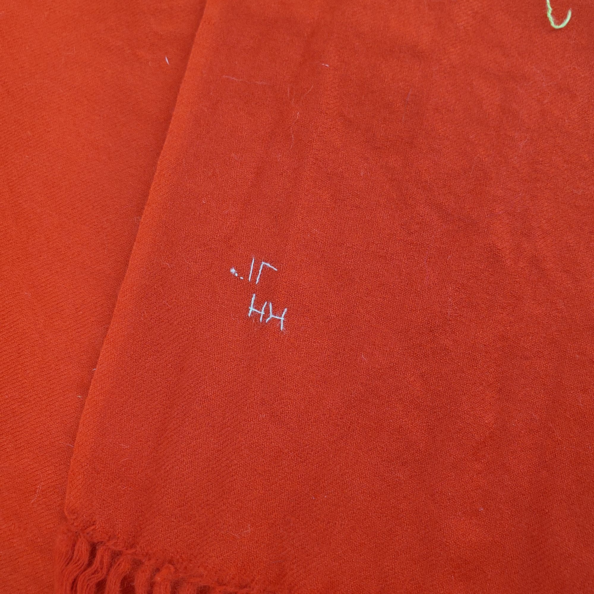 70s Red Wool Embroidered Floral Blanket Shawl Wrap By Kashmiri Shawl - Image 5
