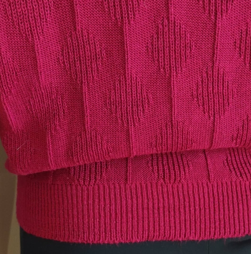 70's Berry Red Boat Neck Sweater by Keneth Too! - Image 5