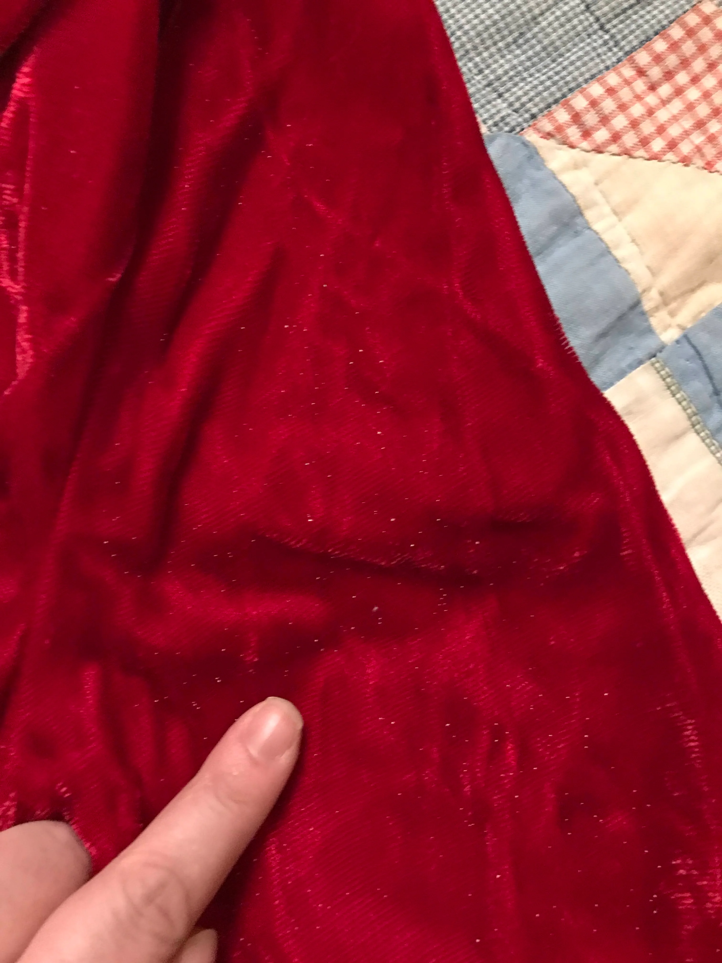 70s Retro Funky Crushed Red Velvet Pajama Co Ord Set - Image 8