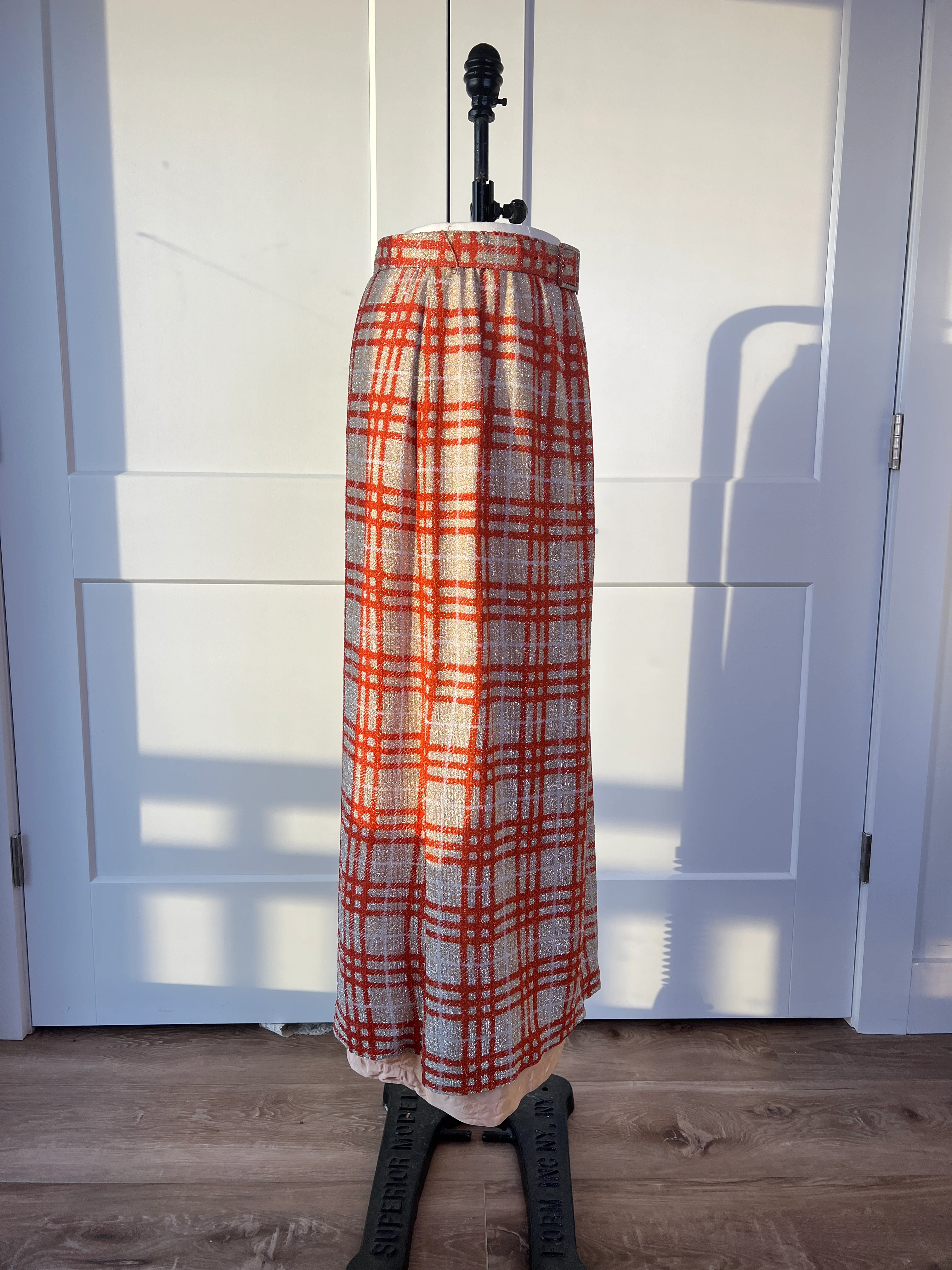70s Retro Lurex Plaid Disco Skirt By Nelly De Grab - Image 8