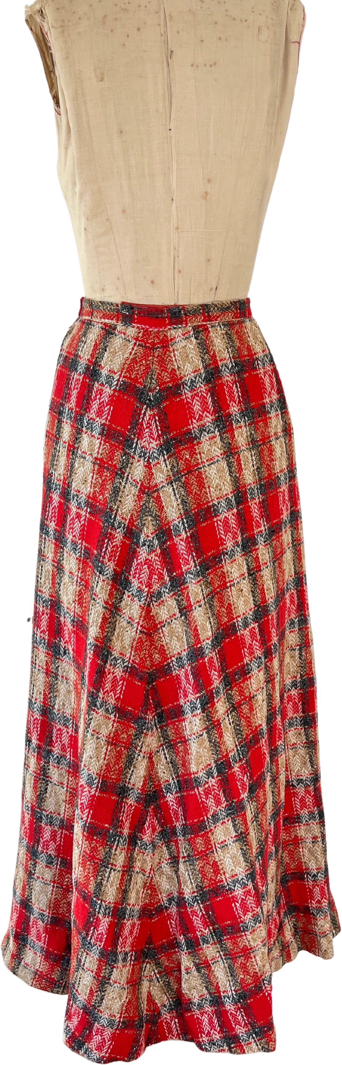 70s Retro Plaid Maxi Skirt By Beverly Paige - Image 2