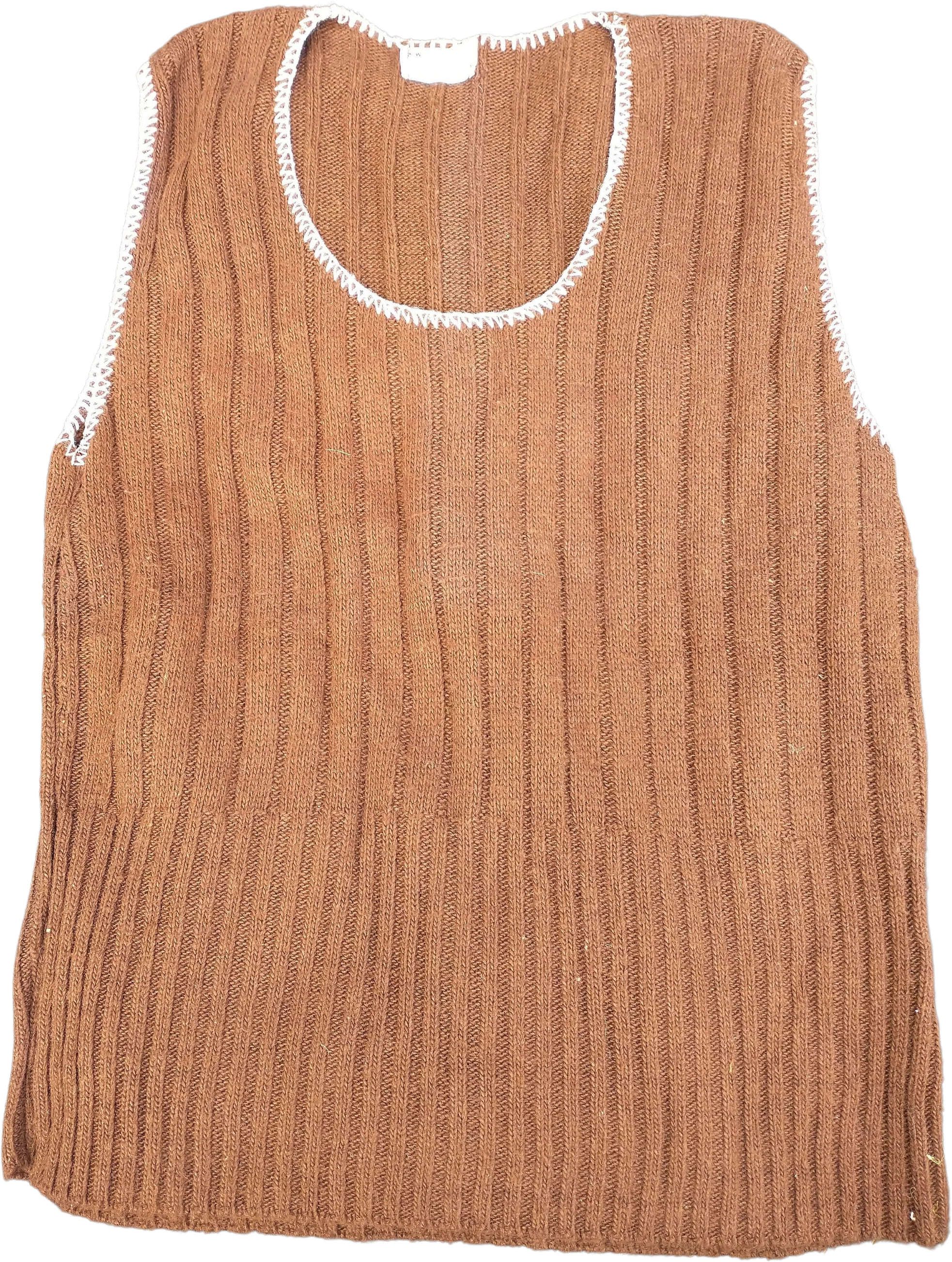 70s Retro Vintage Cocoa Brown Acrylic Sweater Vest Women's Small Mens Extra Small Cabled by JC Penney