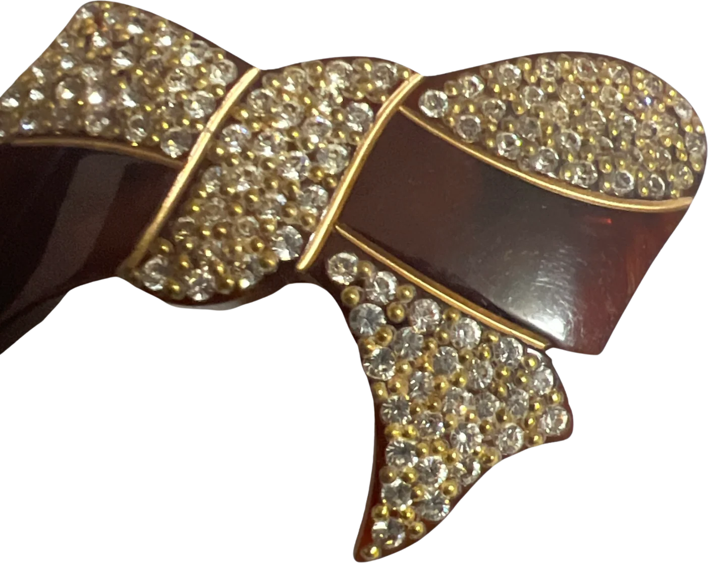 70s Rhinestone Bow Barrette Made In France, Deadstock - Image 2