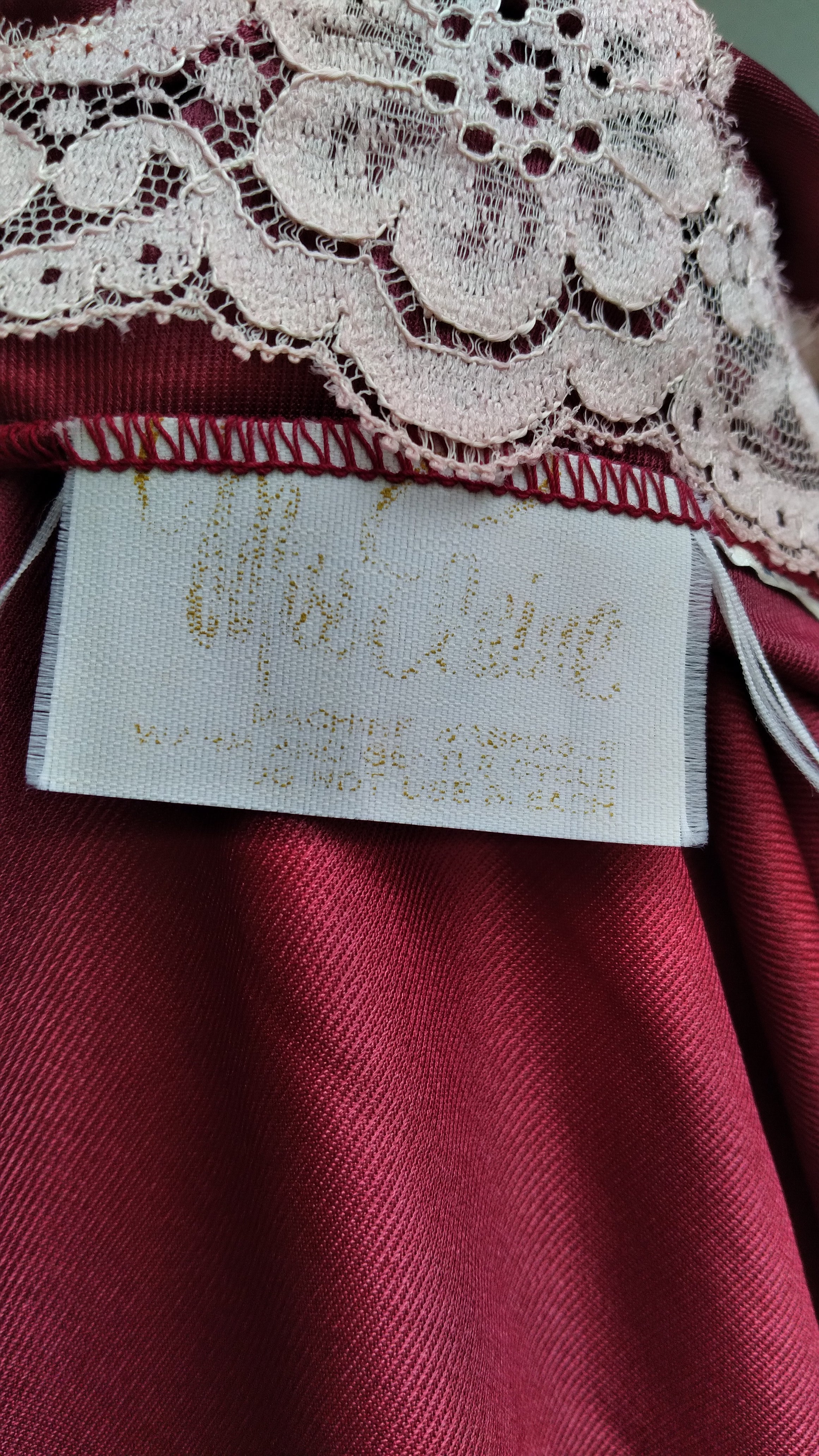 70s Romantic Silky Lace Trimmed Pajama Set - Image 3