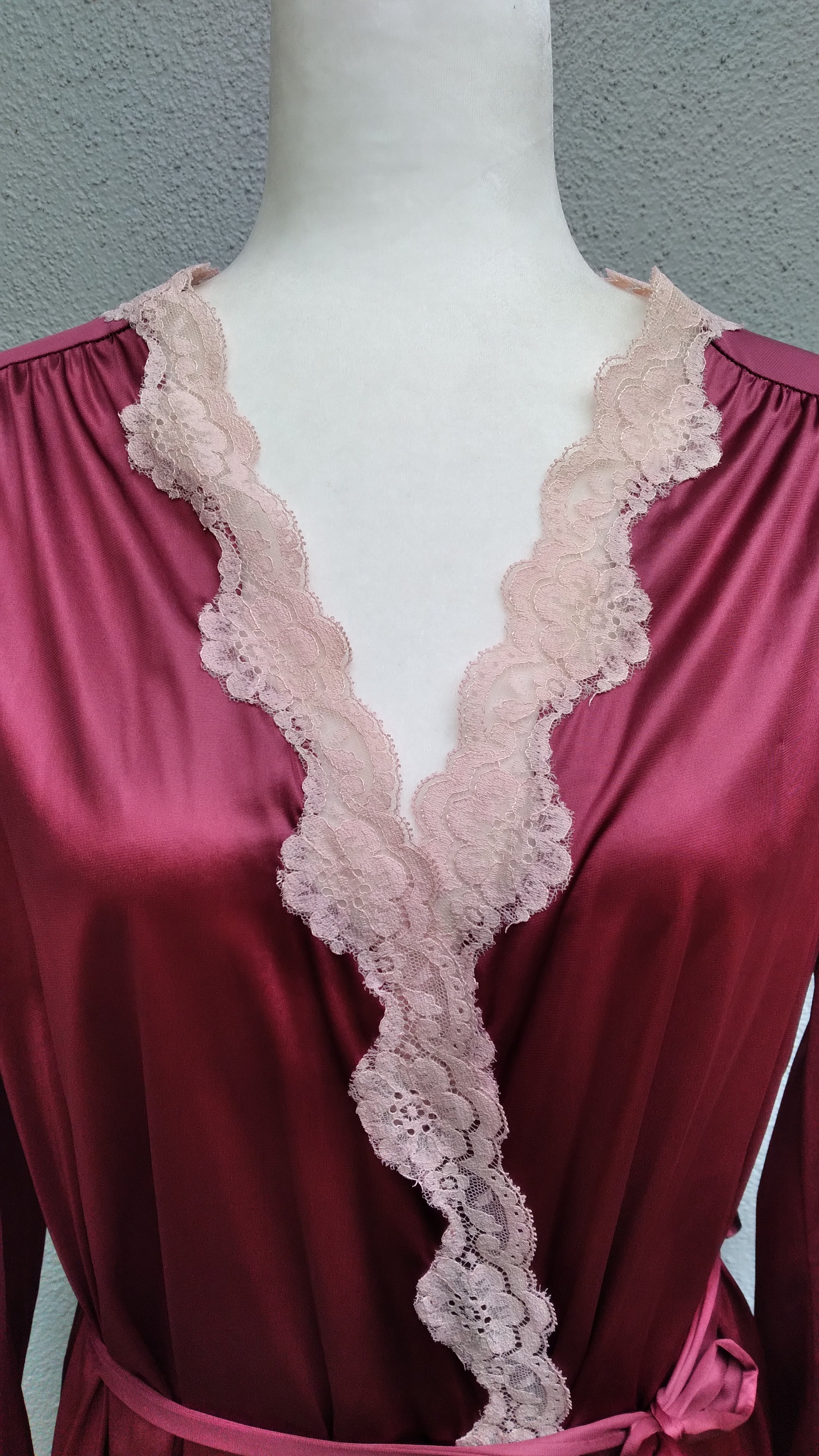 70s Romantic Silky Lace Trimmed Pajama Set - Image 7