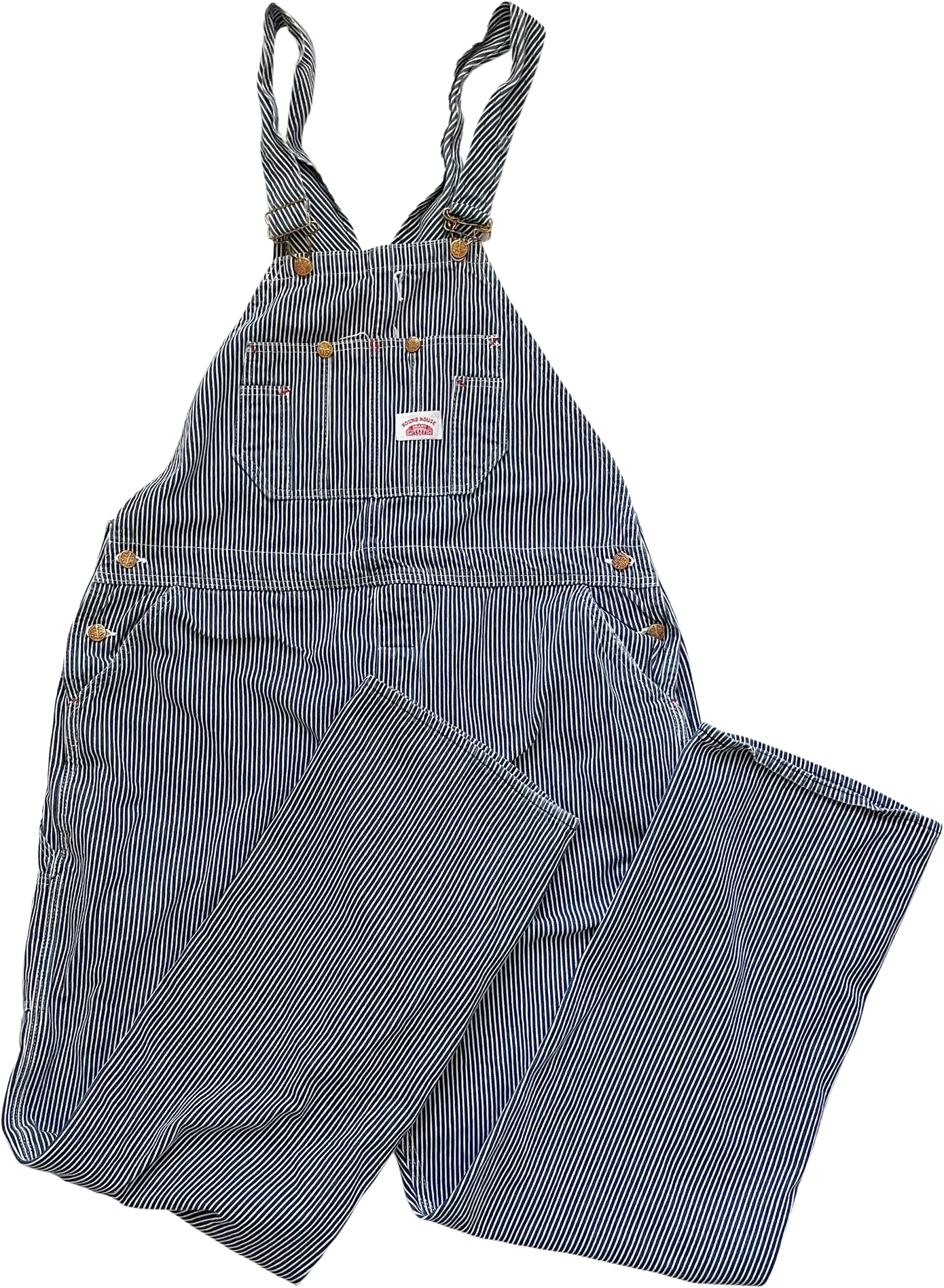 70s Vintage Hickory Railroad Striped Denim Overalls 38 By Round House