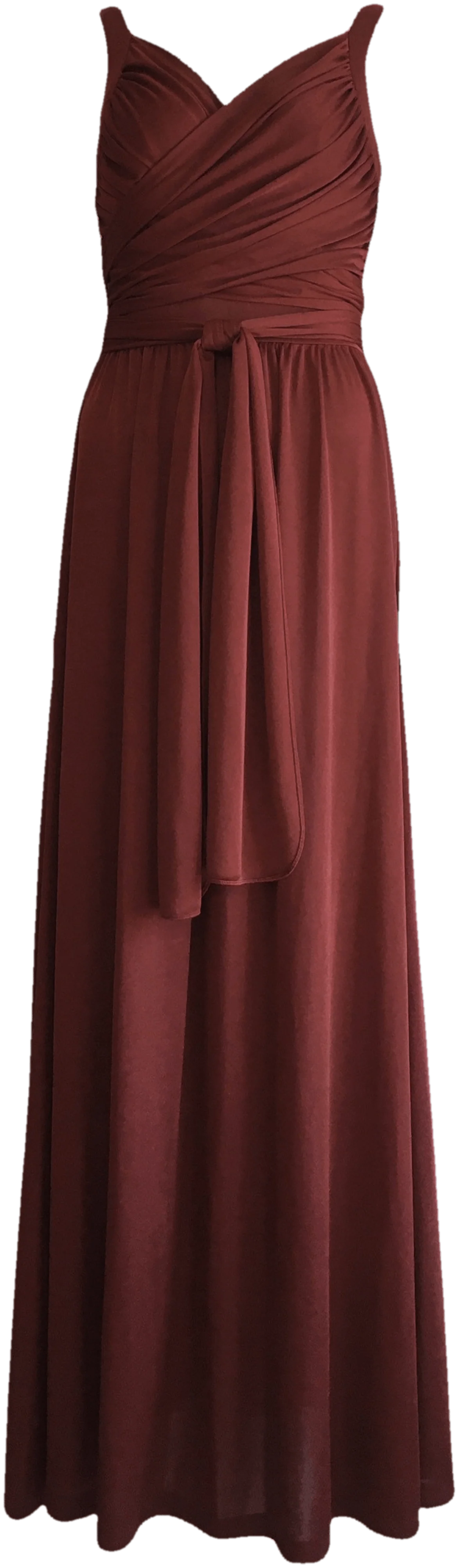 70's Rust Wrap Bust Jersey Maxi Dress