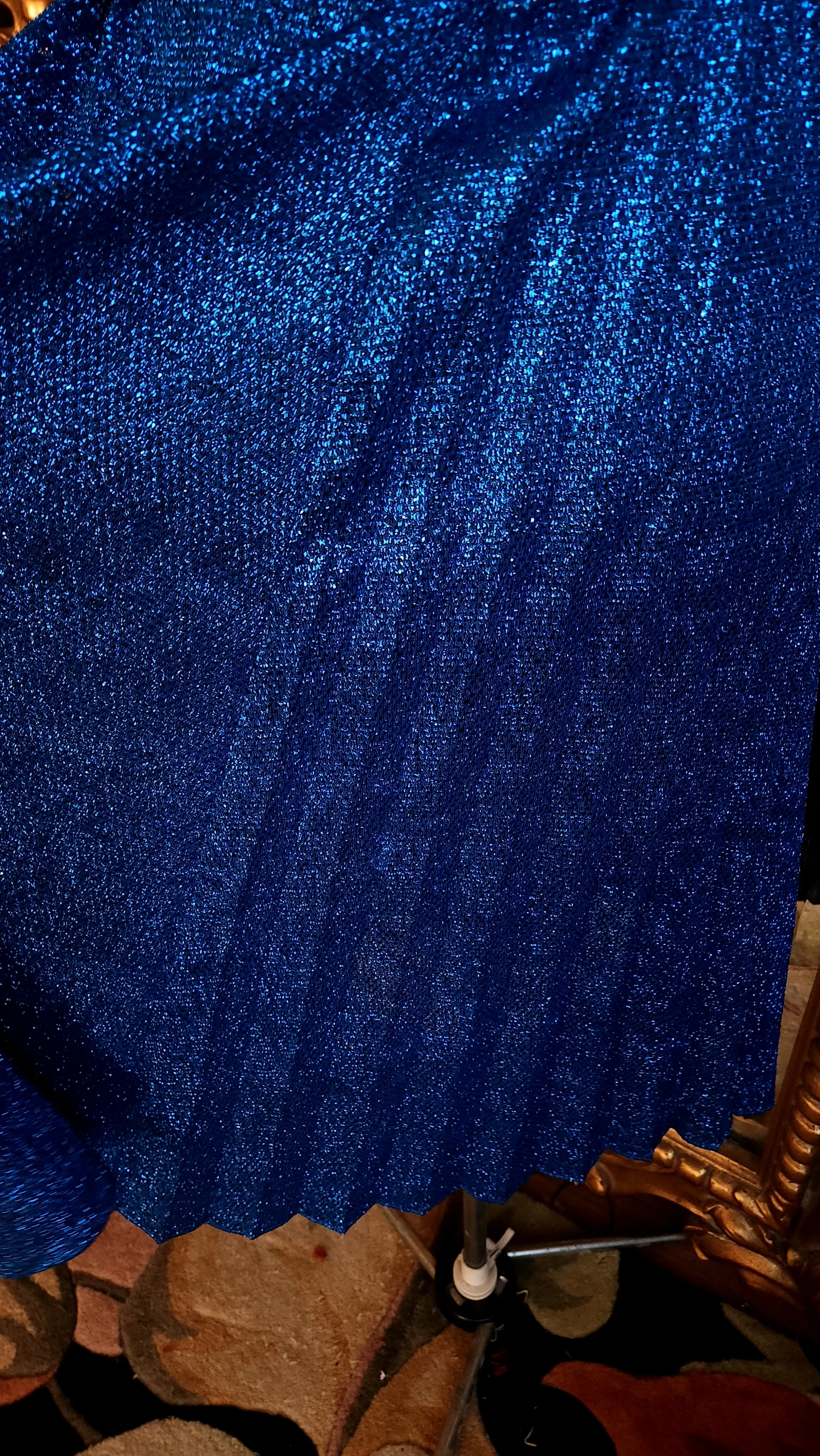 70s Sapphire Blue Sparkling Lurex Disco Dress By Oved Los Angeles - Image 7