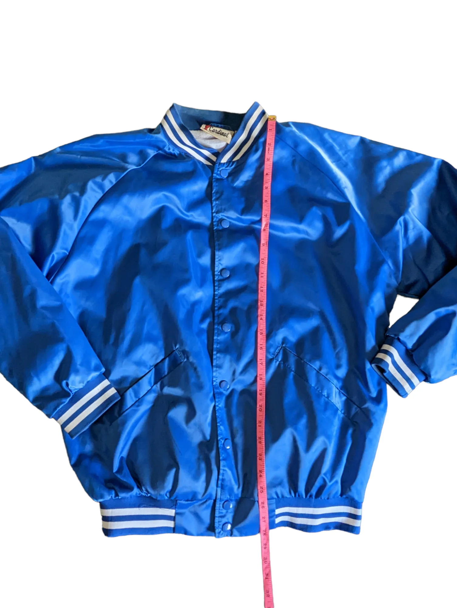 70s Satin Bomber Varsity Jacket Rv Camping Club By Cardinal - Image 4