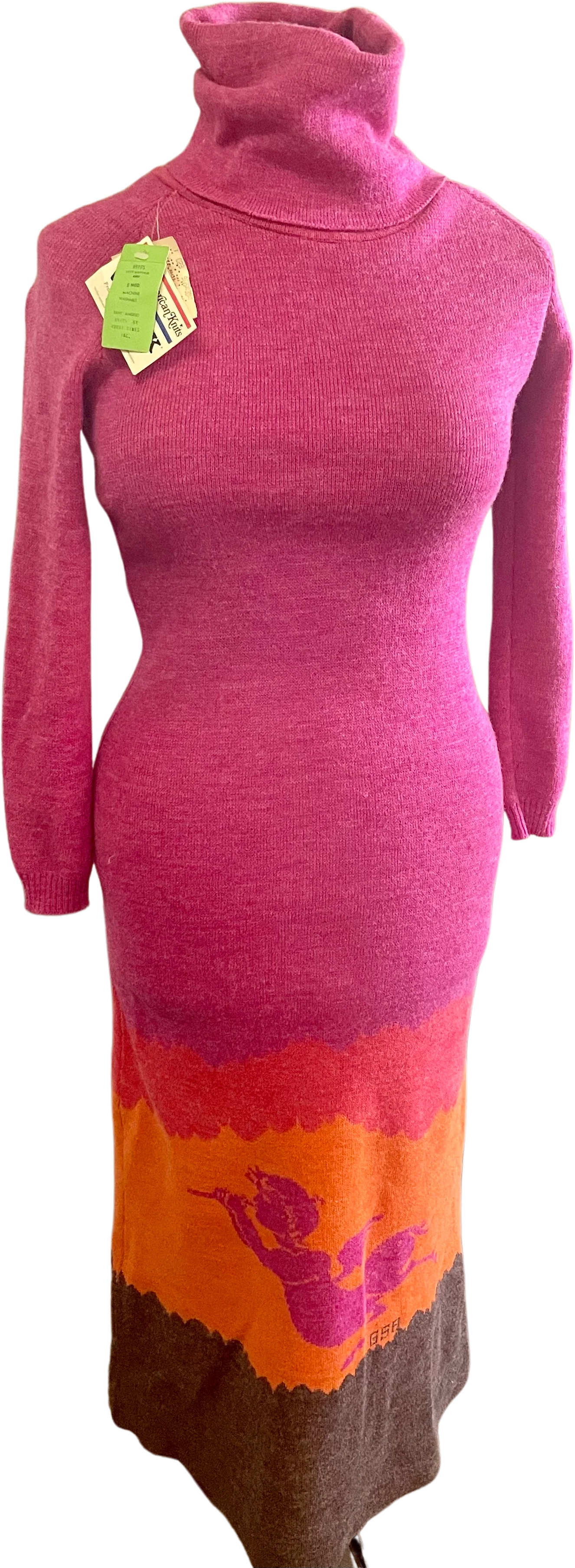 70s Satyr Design Knit Maxi By Sant Angelo