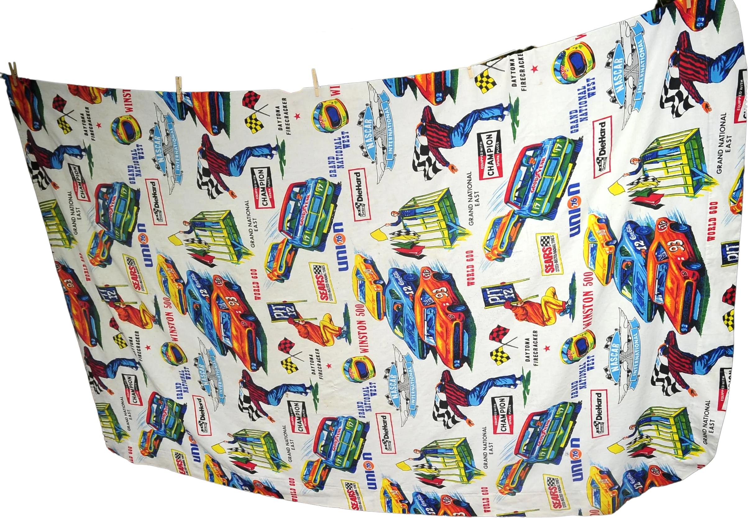 70s Nascar Twin Bedspread Grand National West by Sears - Image 2