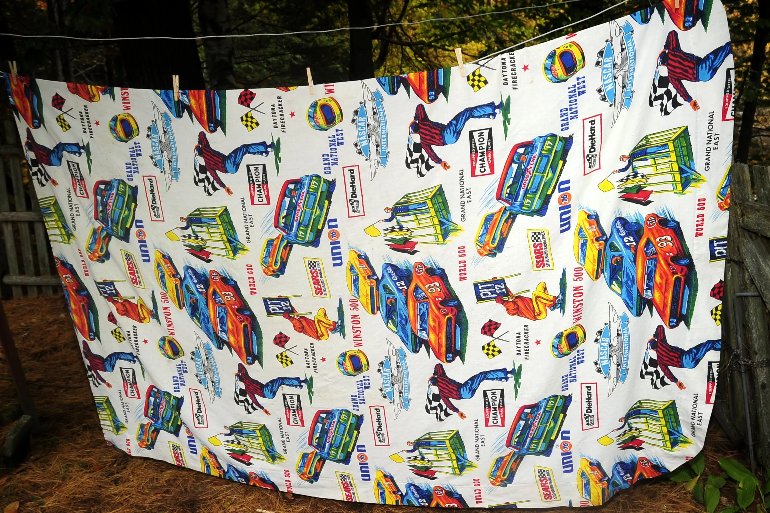 70s Nascar Twin Bedspread Grand National West by Sears - Image 4