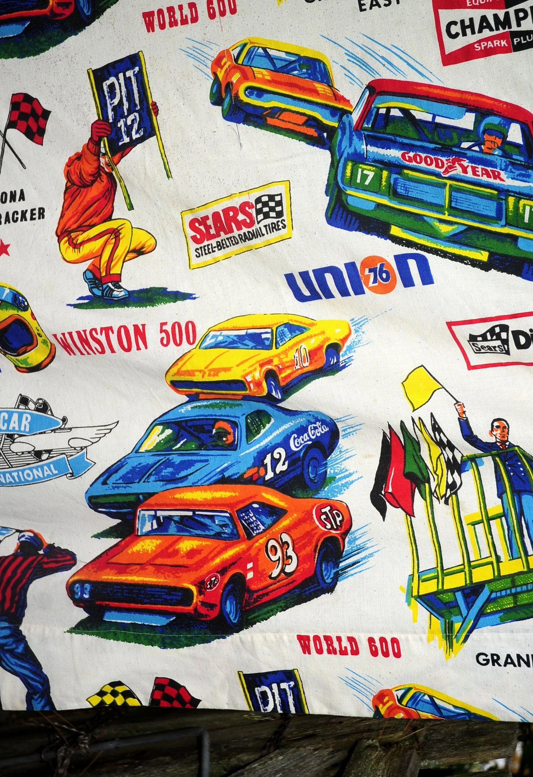 70s Nascar Twin Bedspread Grand National West by Sears - Image 7