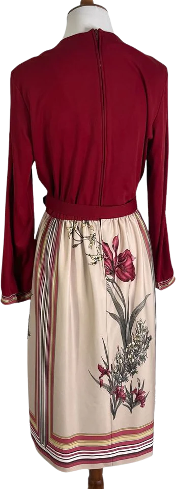 70s Secretary Floral Midi Dress M By Lady Carol - Image 2
