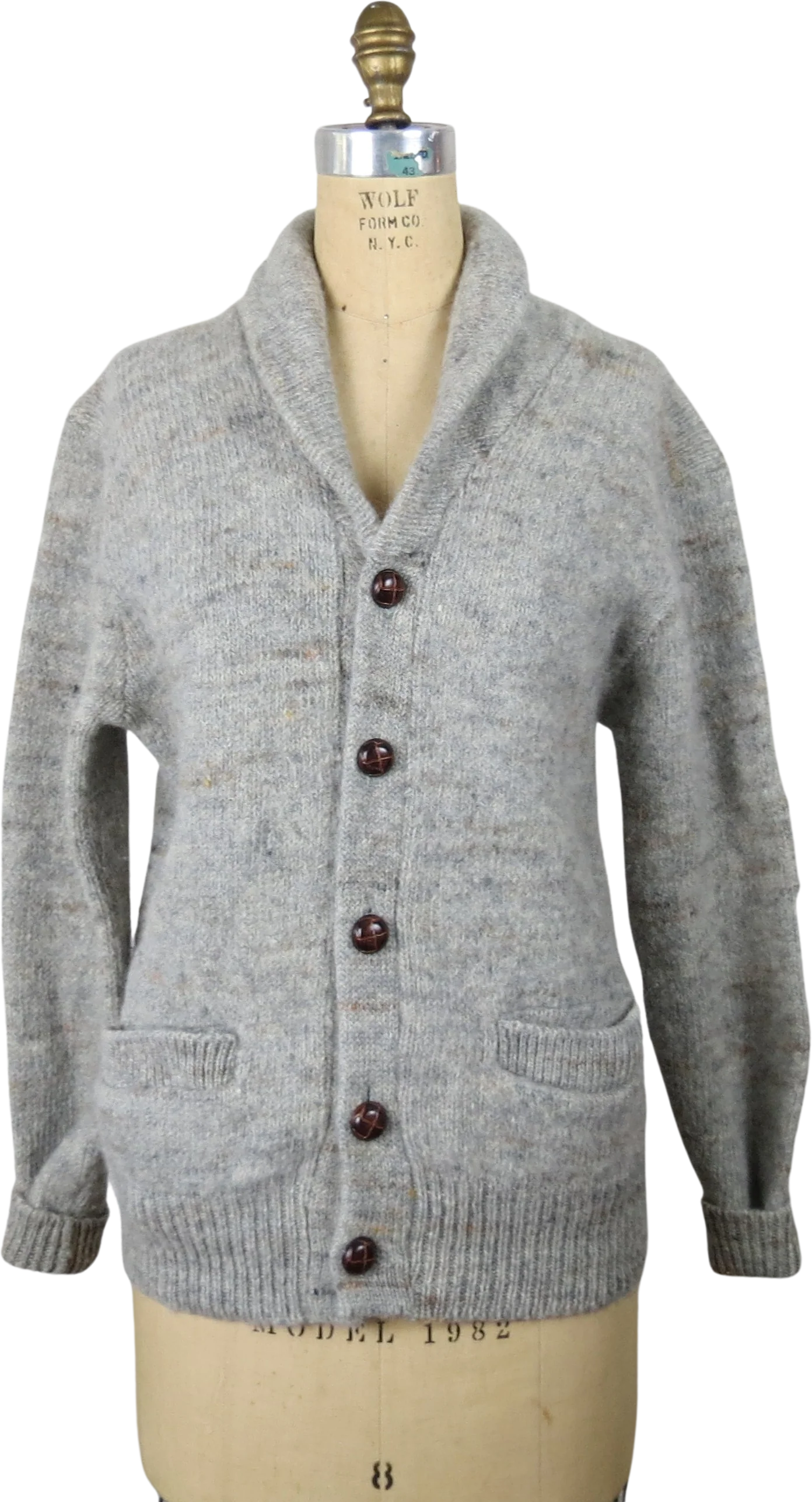 70s Shawl Collar Cardigan Wool Knit Preppy Fisherman By L.L. Bean