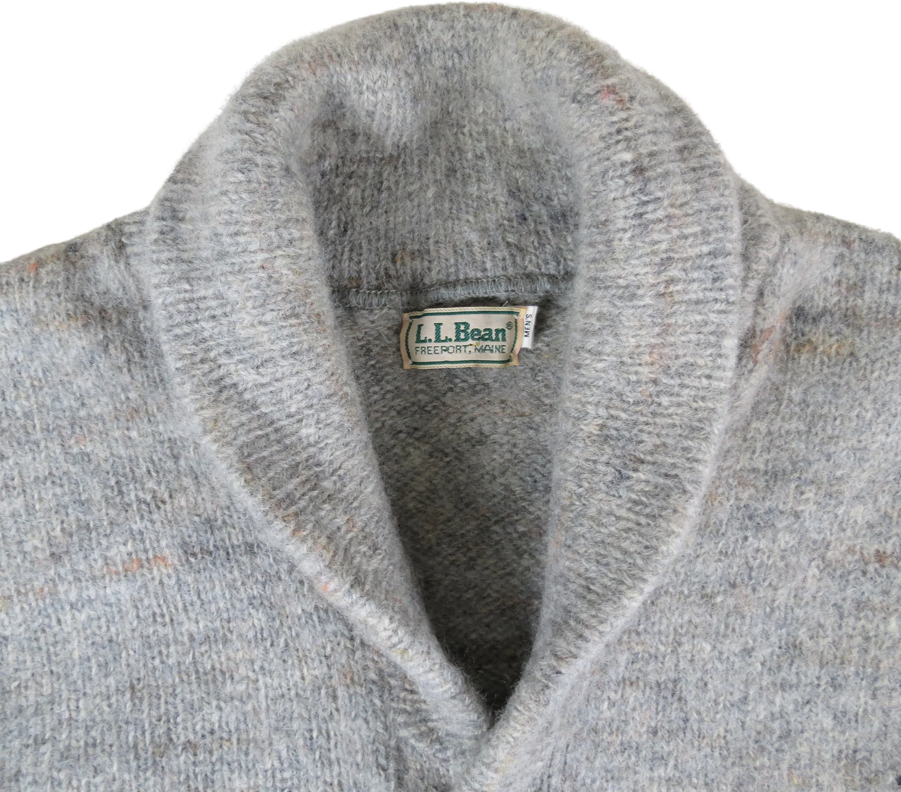 70s Shawl Collar Cardigan Wool Knit Preppy Fisherman By L.L. Bean - Image 2