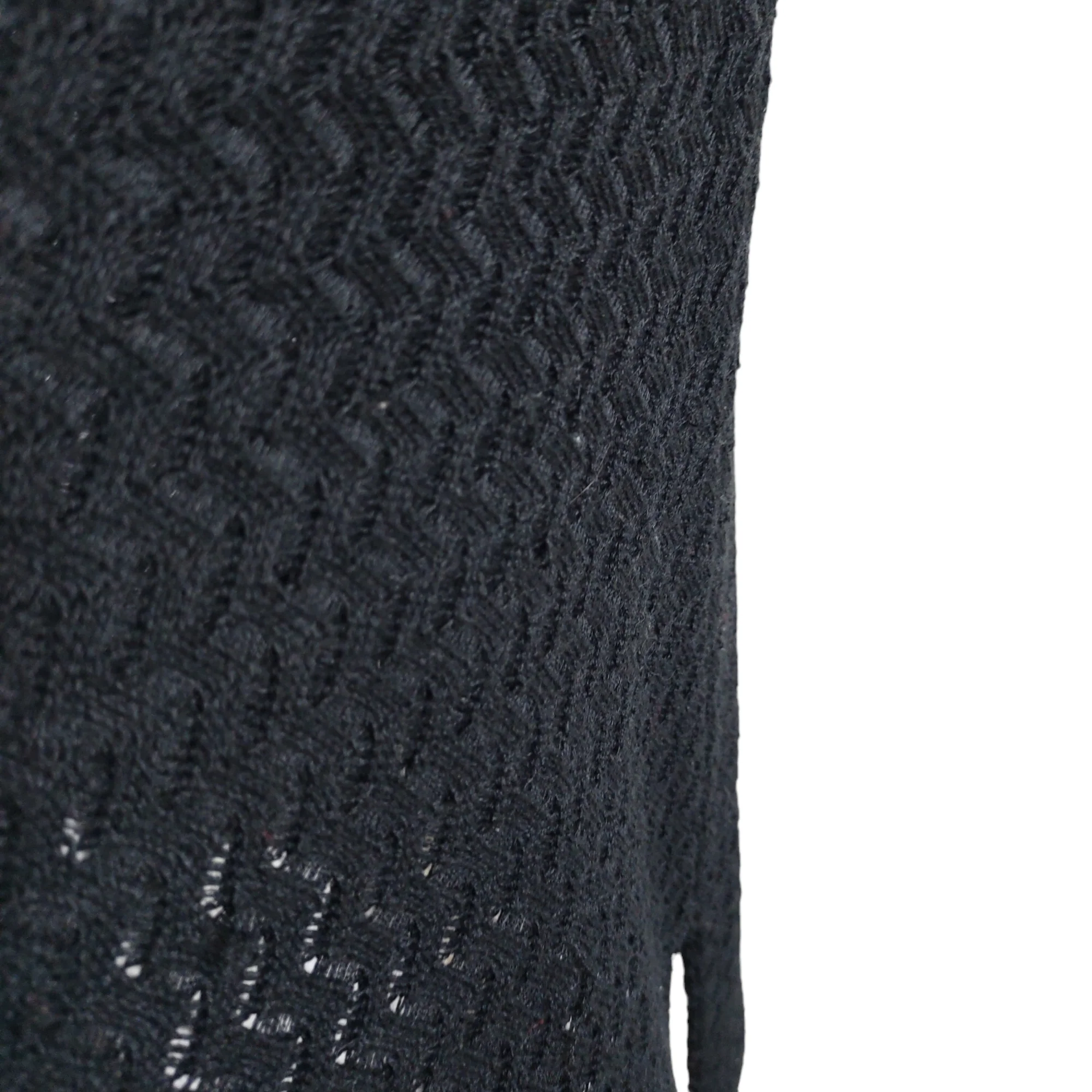 70s Shawl Collar Long Chevron Knit Boxy Sweater Duster - Image 7