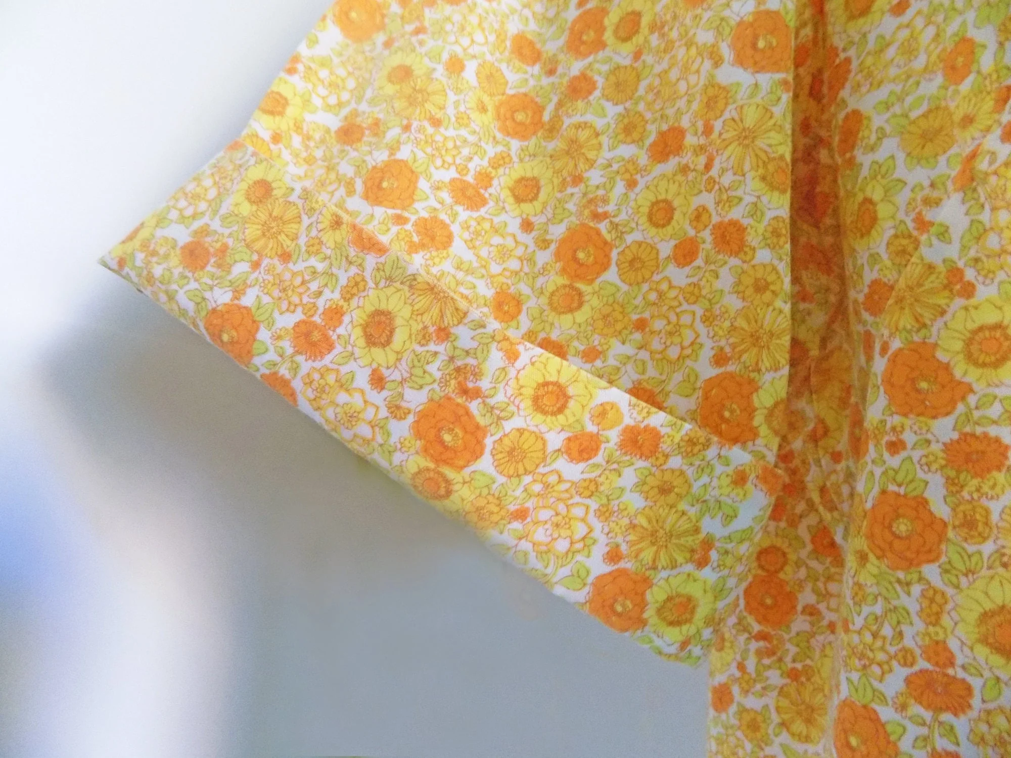 70s Ship N Shore Style Blouse No Label Cotton Yellow Orange by Ship N Shore - Image 2