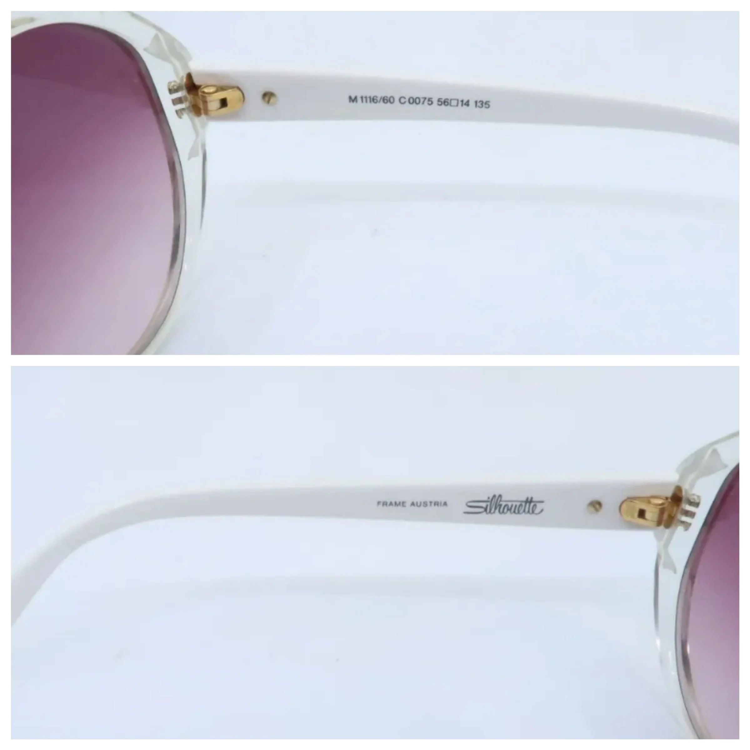 70s Silhouette Sunglasses Clear/white, Mod 1116/60 By Silhouette - Image 3