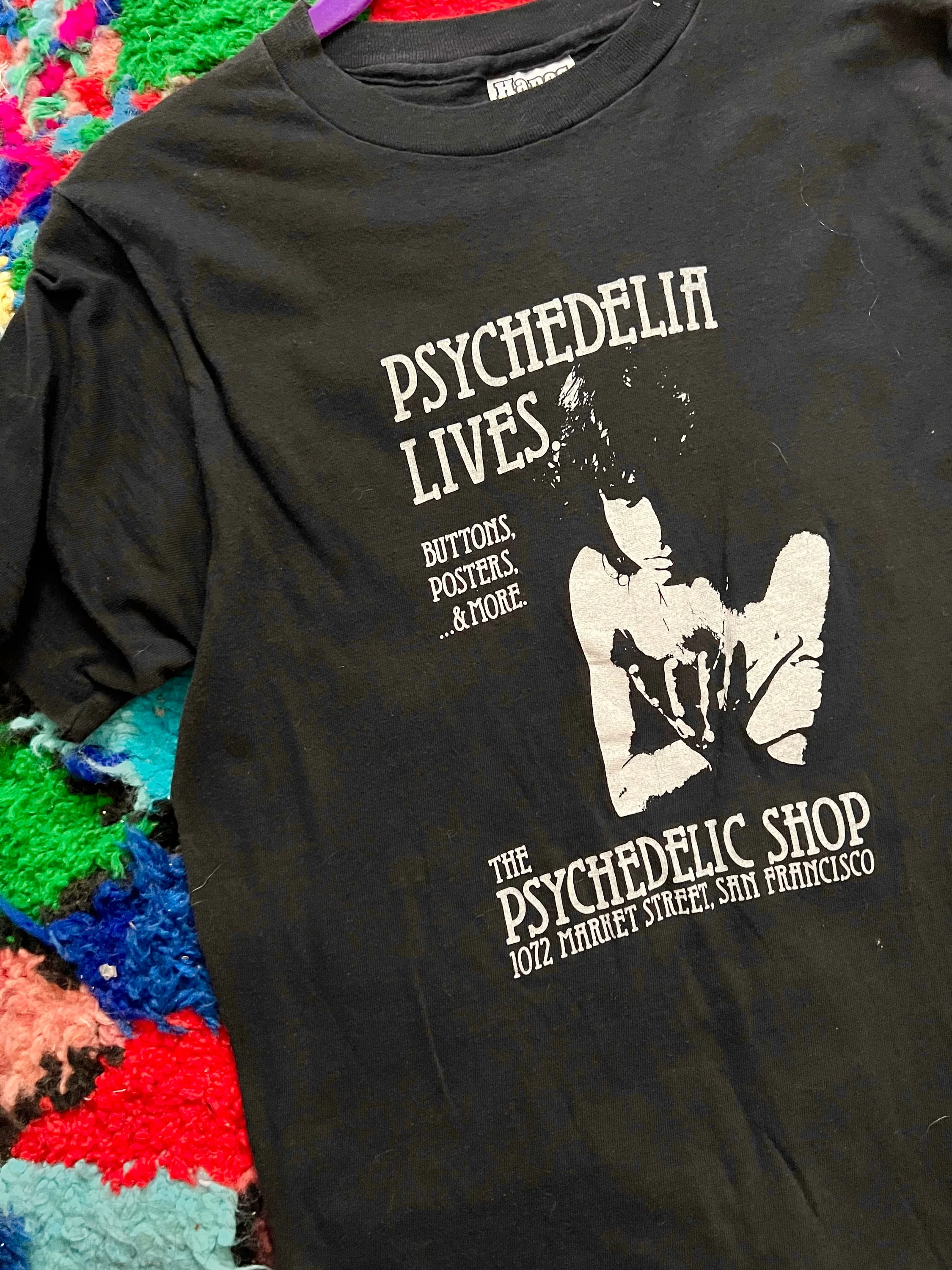 70s Single Stitch Jim Morrison Psychedelia Lives Psychedelic Shop San Fran Tee by Hanes - Image 3