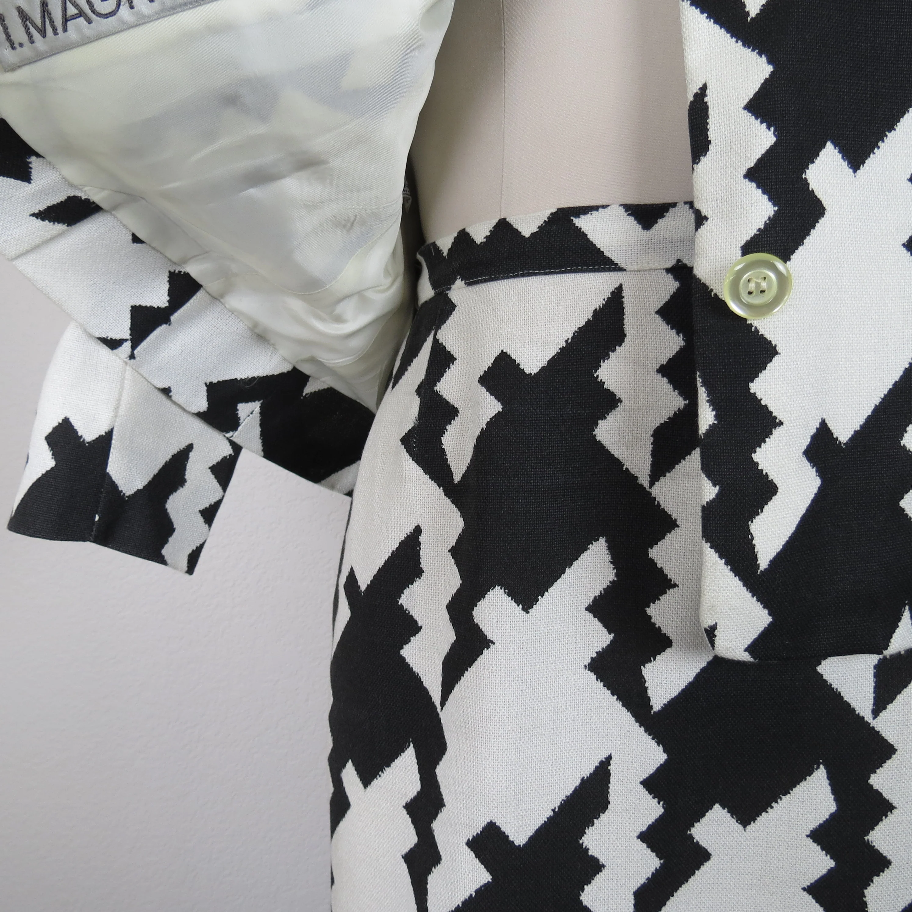 70s Skirt Suit Houndstooth Hounds Check Mod By I. Magnin - Image 6