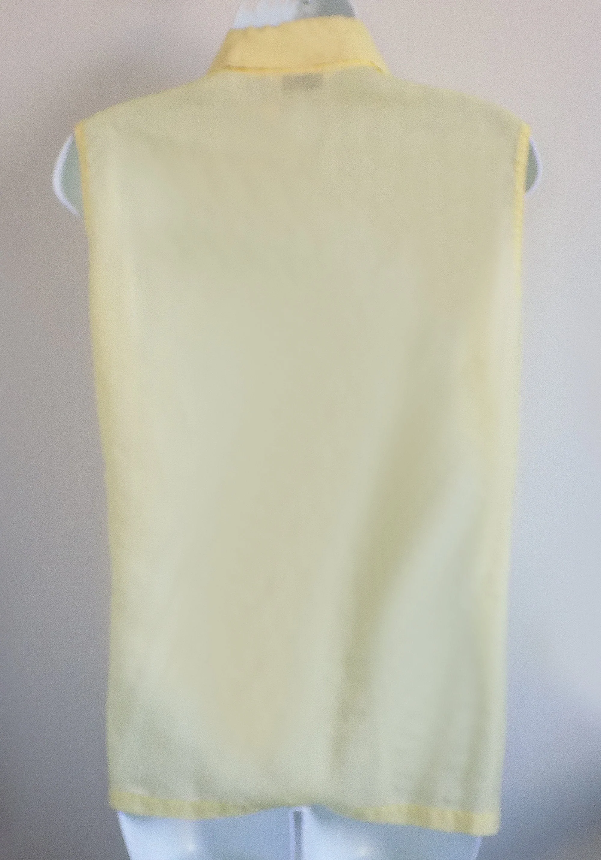 70s Sleeveless Yellow Ship N Shore Blouse Top Shirt Large Stripes Button Front Wide Collar Mod by Ship N Shore - Image 5