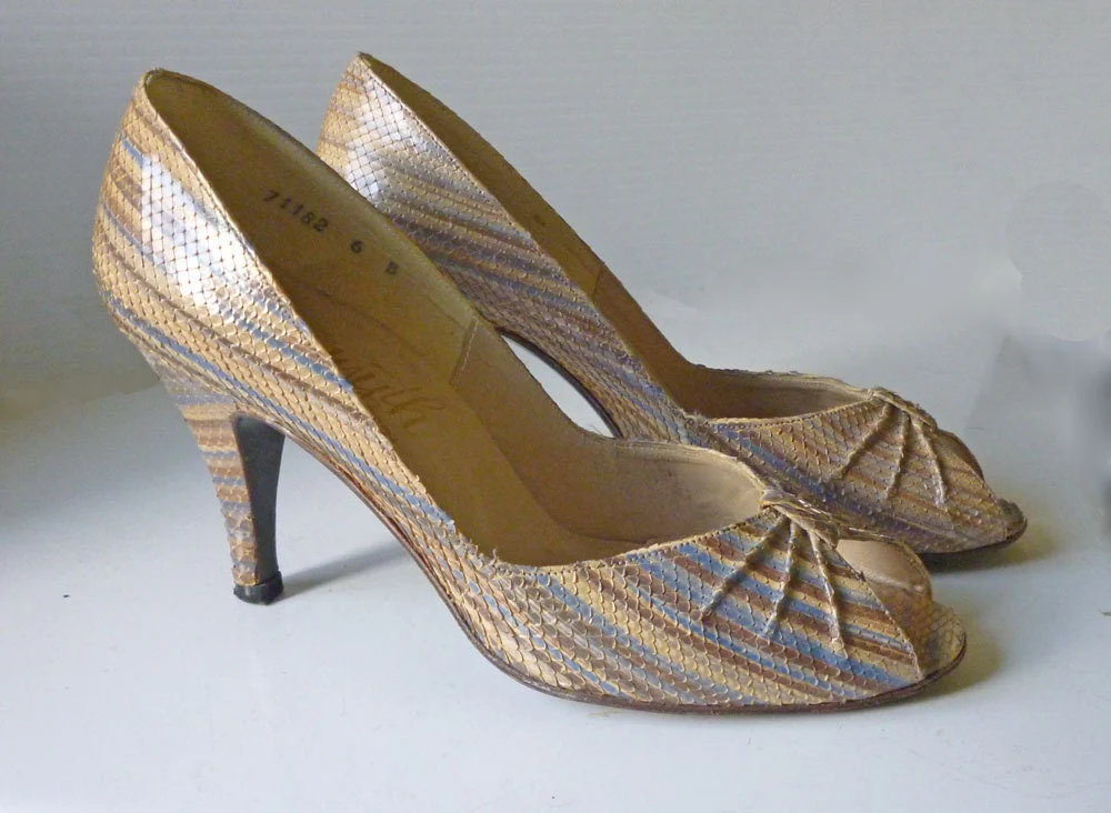 70s Smyth Multicolored Snakeskin Pumps Made In Spain - Image 2
