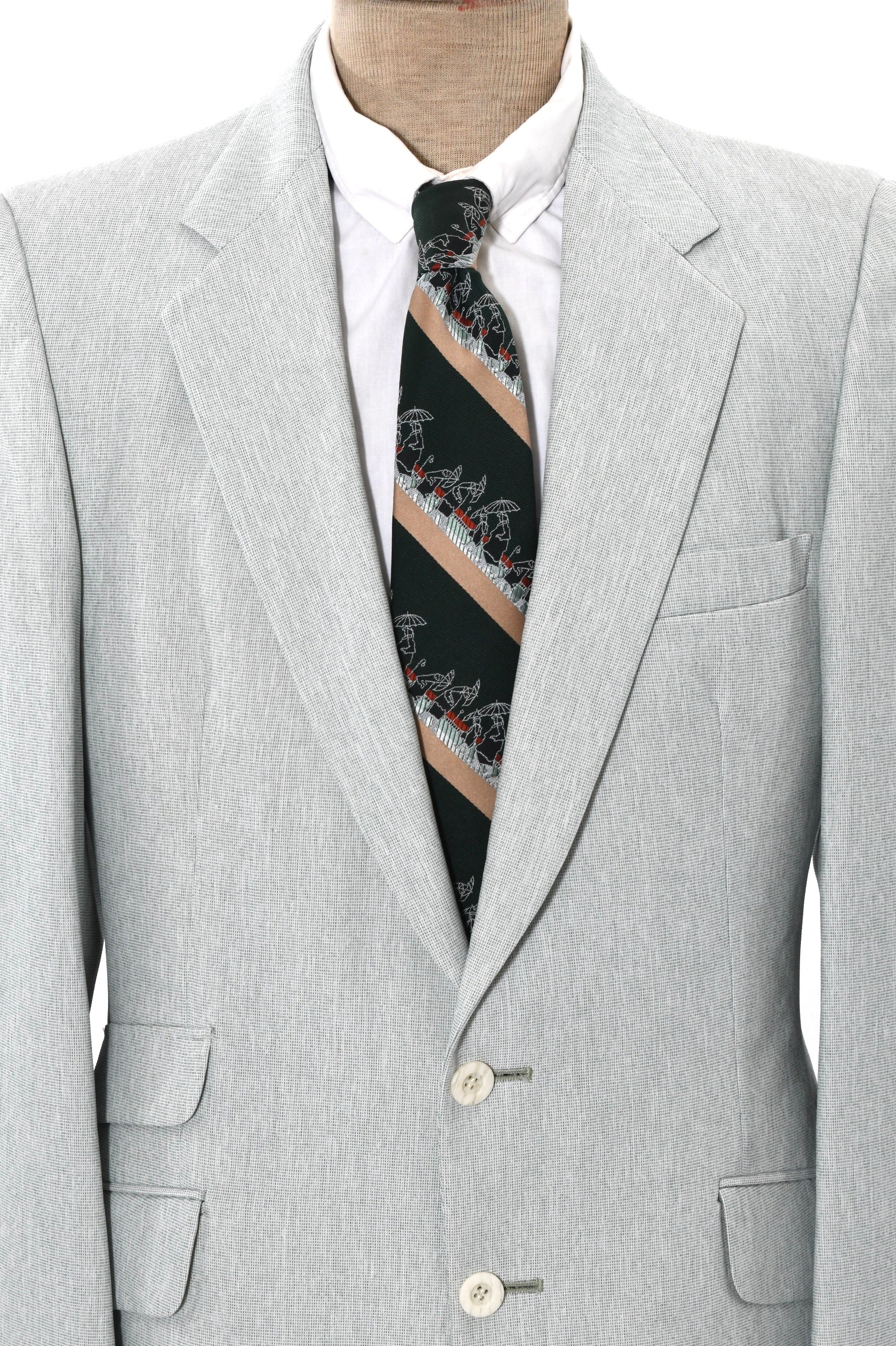 70s Soft Green Single Breasted Mens Two Piece Suit by Fioravanti - Image 4